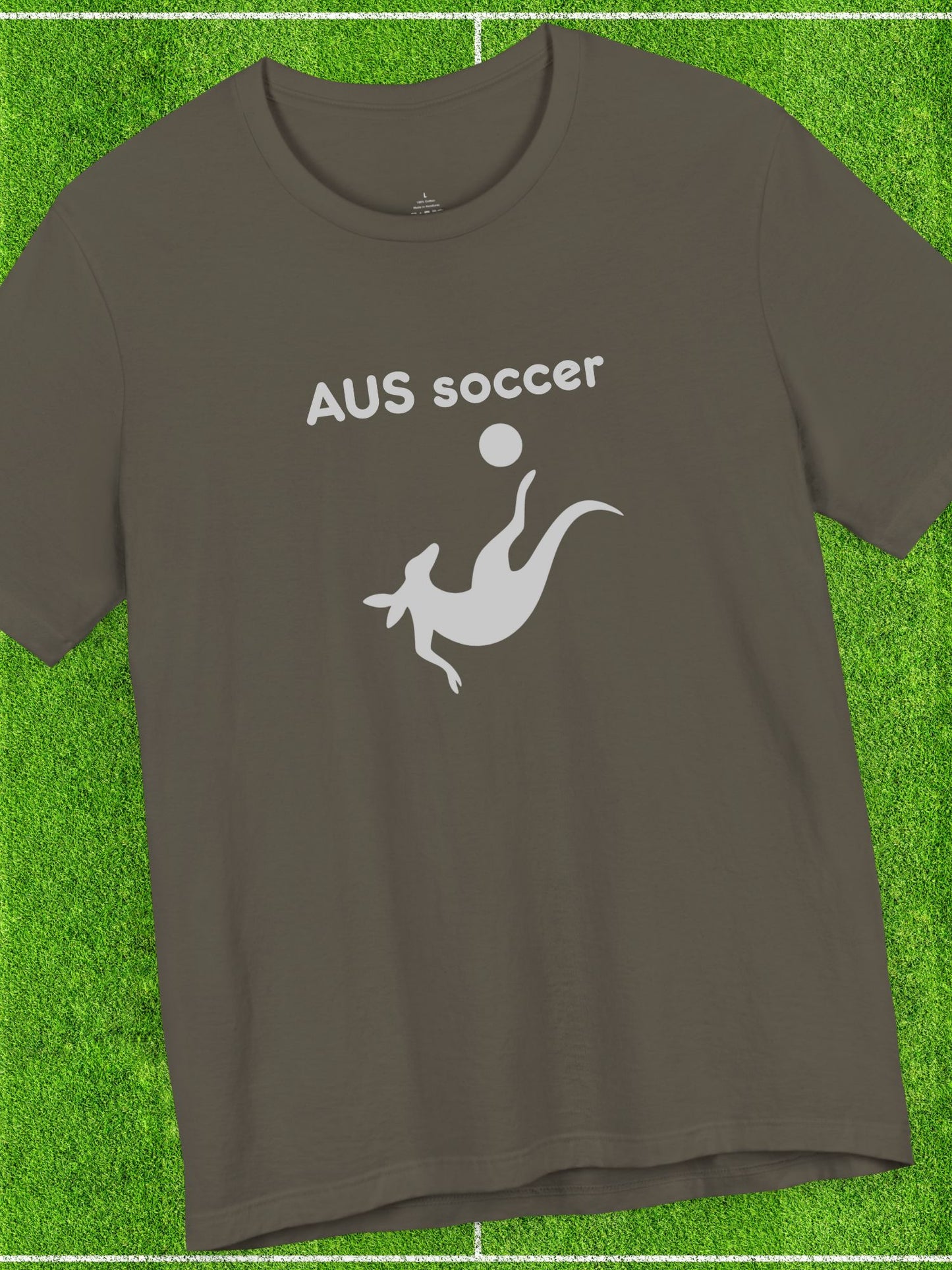 'AUS soccer' Kangaroo Graphic Unisex T-Shirt, Australian Soccer Fan, Animal Lover, Sports Apparel