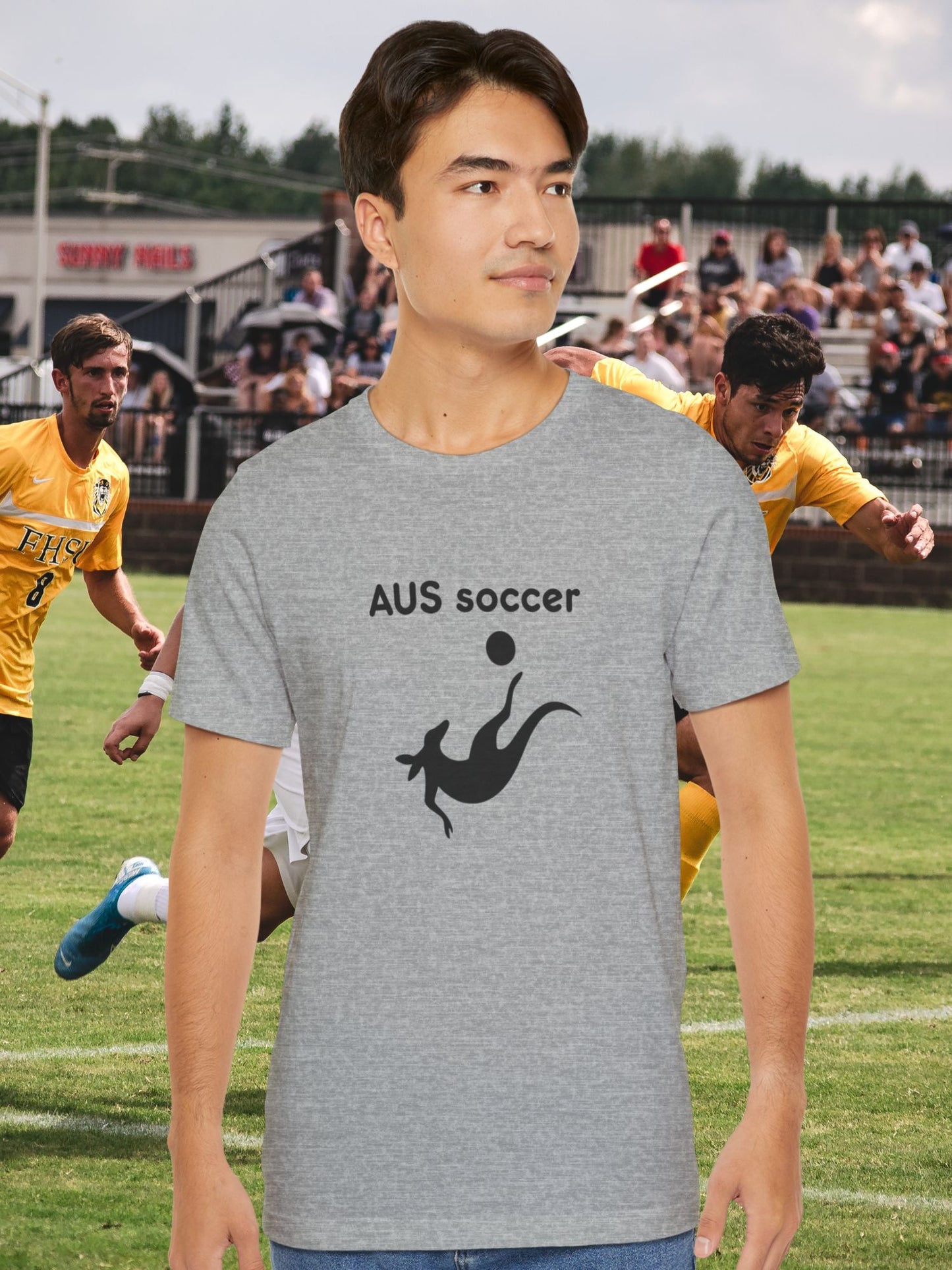 'AUS soccer' Kangaroo Graphic Unisex T-Shirt, Australian Soccer Fan, Animal Lover, Sports Apparel