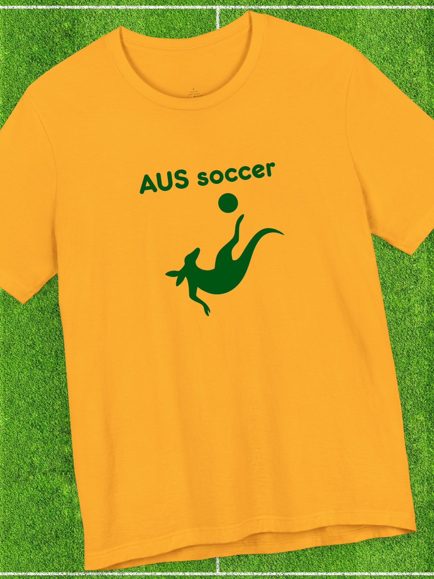 'AUS soccer' Kangaroo Graphic Unisex T-Shirt, Australian Soccer Fan, Animal Lover, Sports Apparel