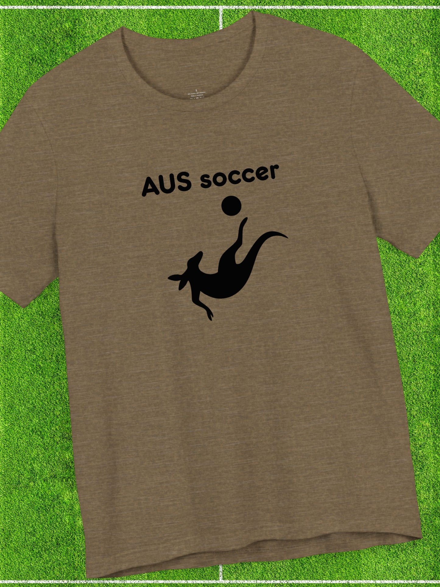 'AUS soccer' Kangaroo Graphic Unisex T-Shirt, Australian Soccer Fan, Animal Lover, Sports Apparel