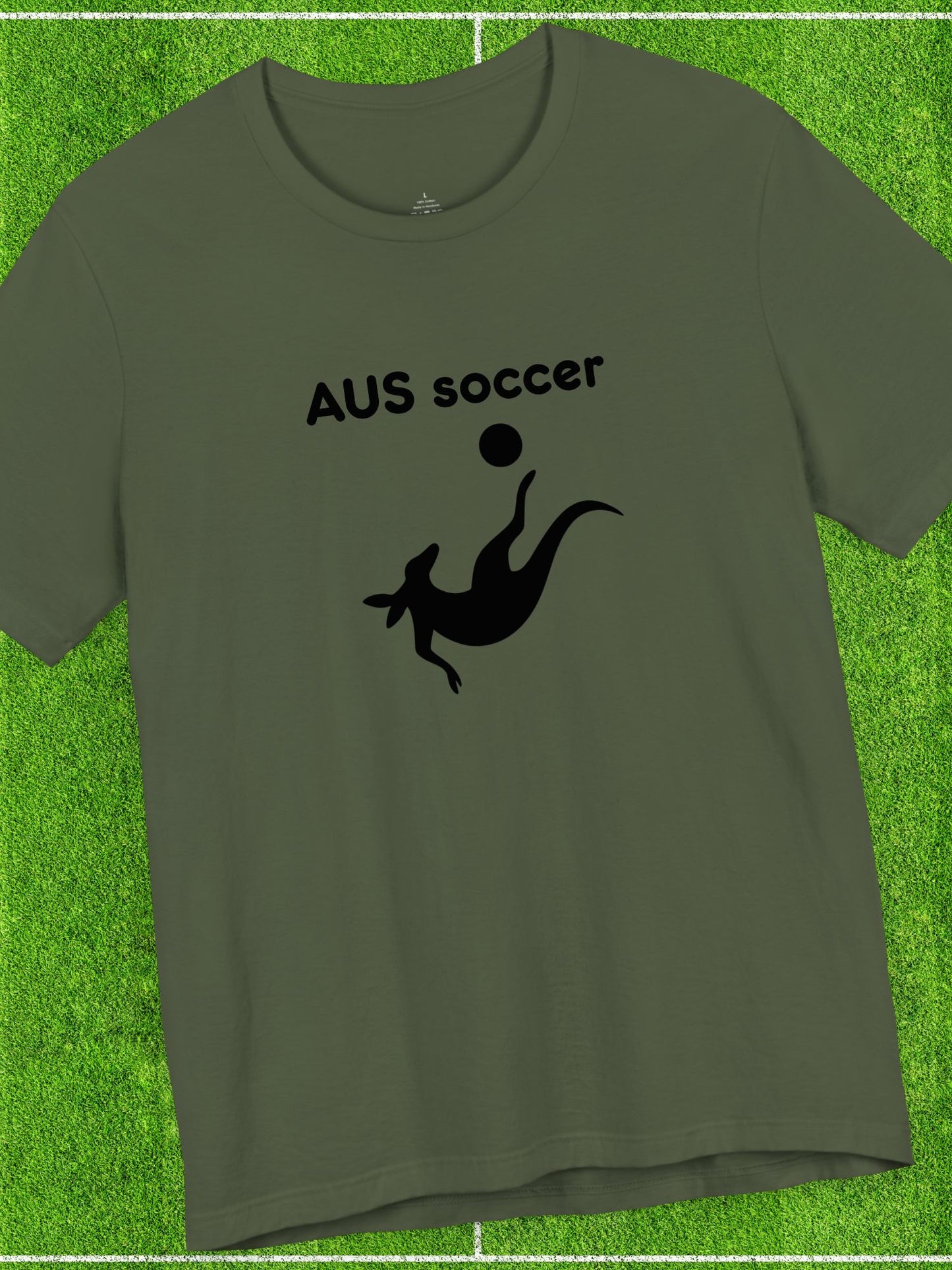 'AUS soccer' Kangaroo Graphic Unisex T-Shirt, Australian Soccer Fan, Animal Lover, Sports Apparel
