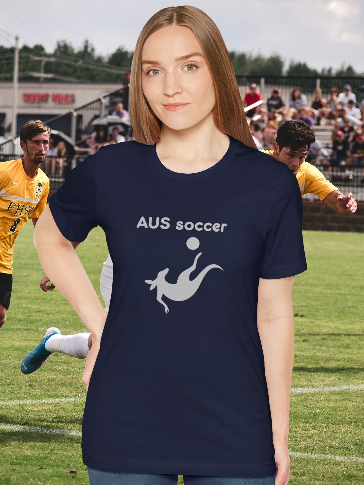 'AUS soccer' Kangaroo Graphic Unisex T-Shirt, Australian Soccer Fan, Animal Lover, Sports Apparel