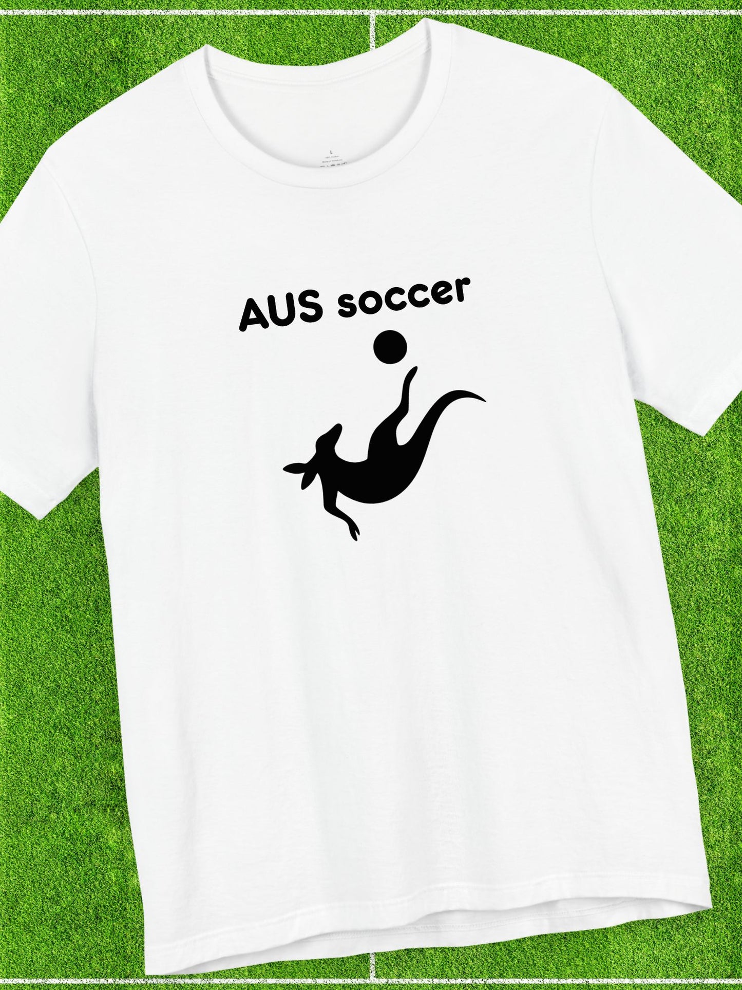 'AUS soccer' Kangaroo Graphic Unisex T-Shirt, Australian Soccer Fan, Animal Lover, Sports Apparel