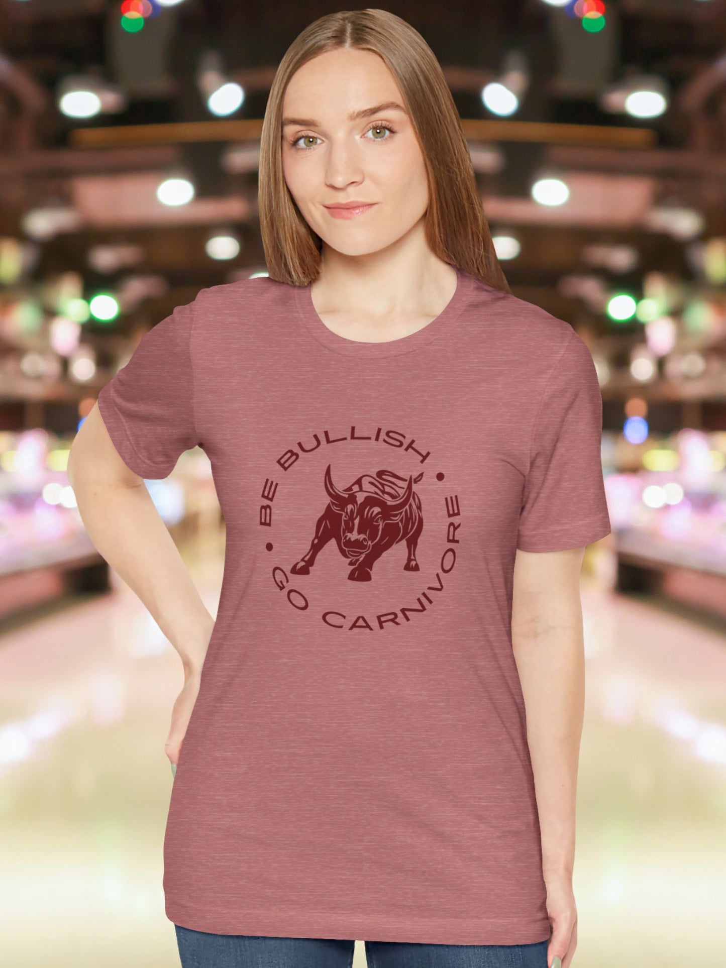 'Be Bullish, Go Carnivore' Wall Street Bull Graphic Unisex T-Shirt, Carnivore Diet Apparel, Health and Wellness, Investment, Animal Lover
