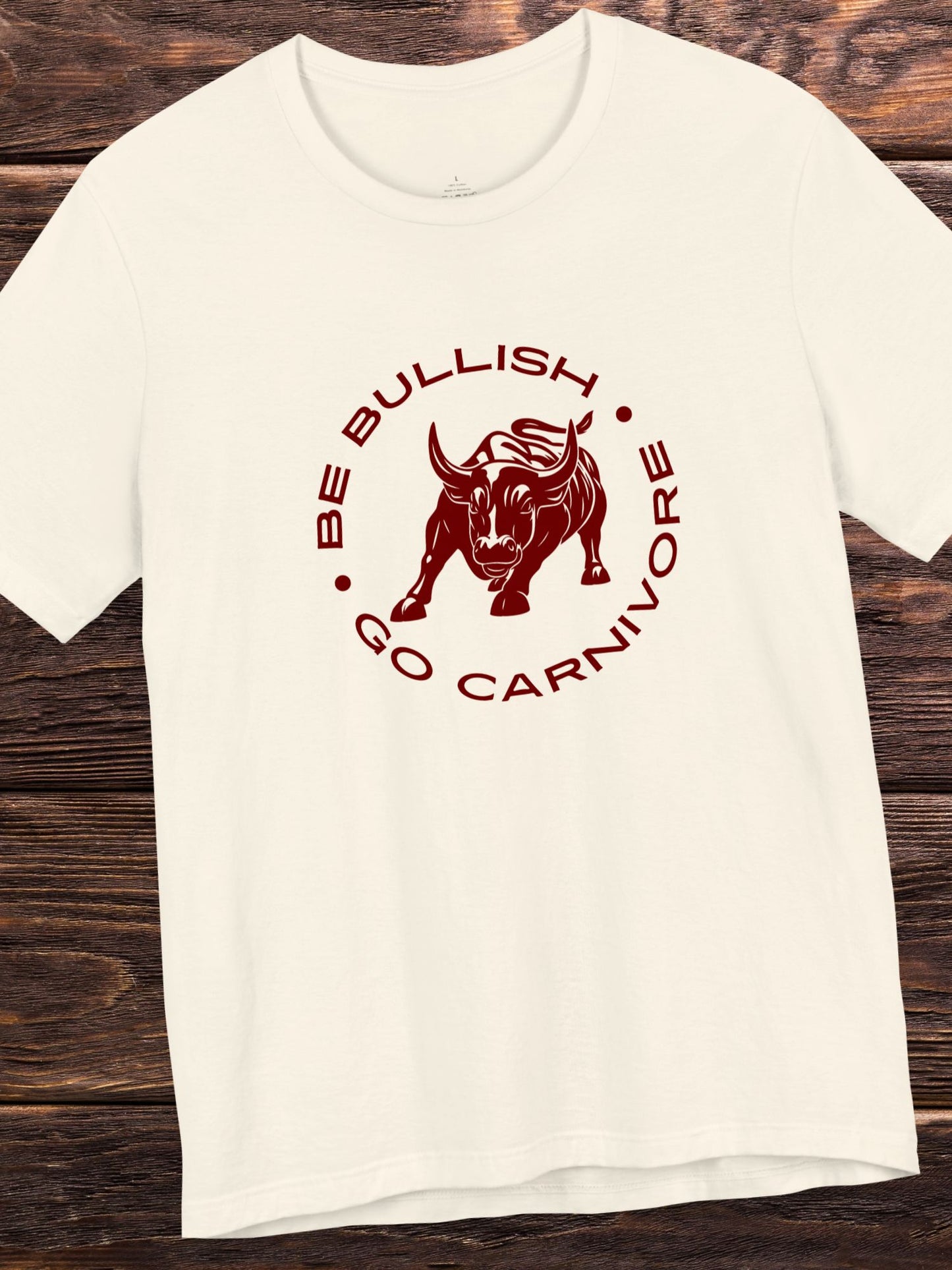 'Be Bullish, Go Carnivore' Wall Street Bull Graphic Unisex T-Shirt, Carnivore Diet Apparel, Health and Wellness, Investment, Animal Lover