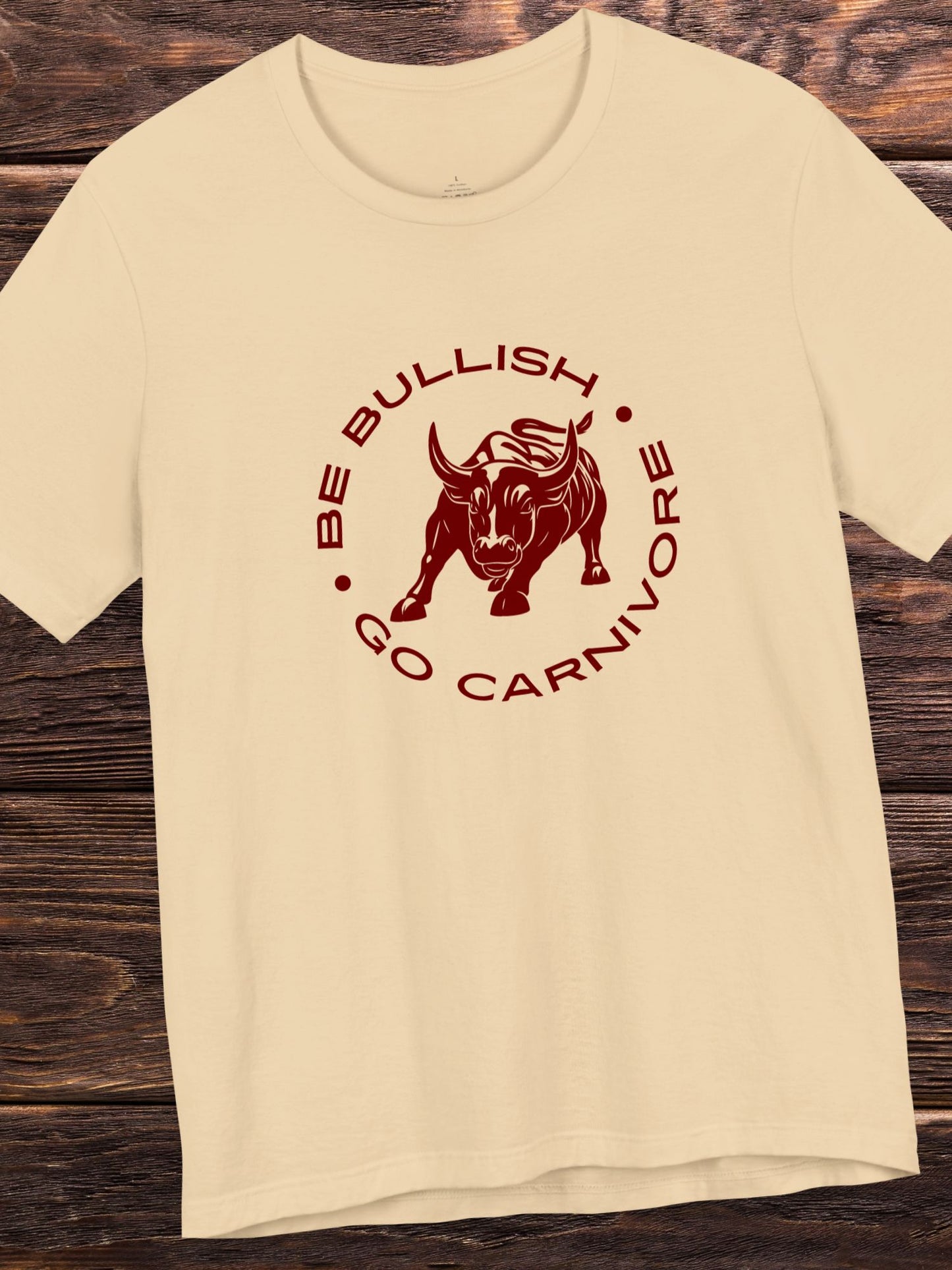 'Be Bullish, Go Carnivore' Wall Street Bull Graphic Unisex T-Shirt, Carnivore Diet Apparel, Health and Wellness, Investment, Animal Lover