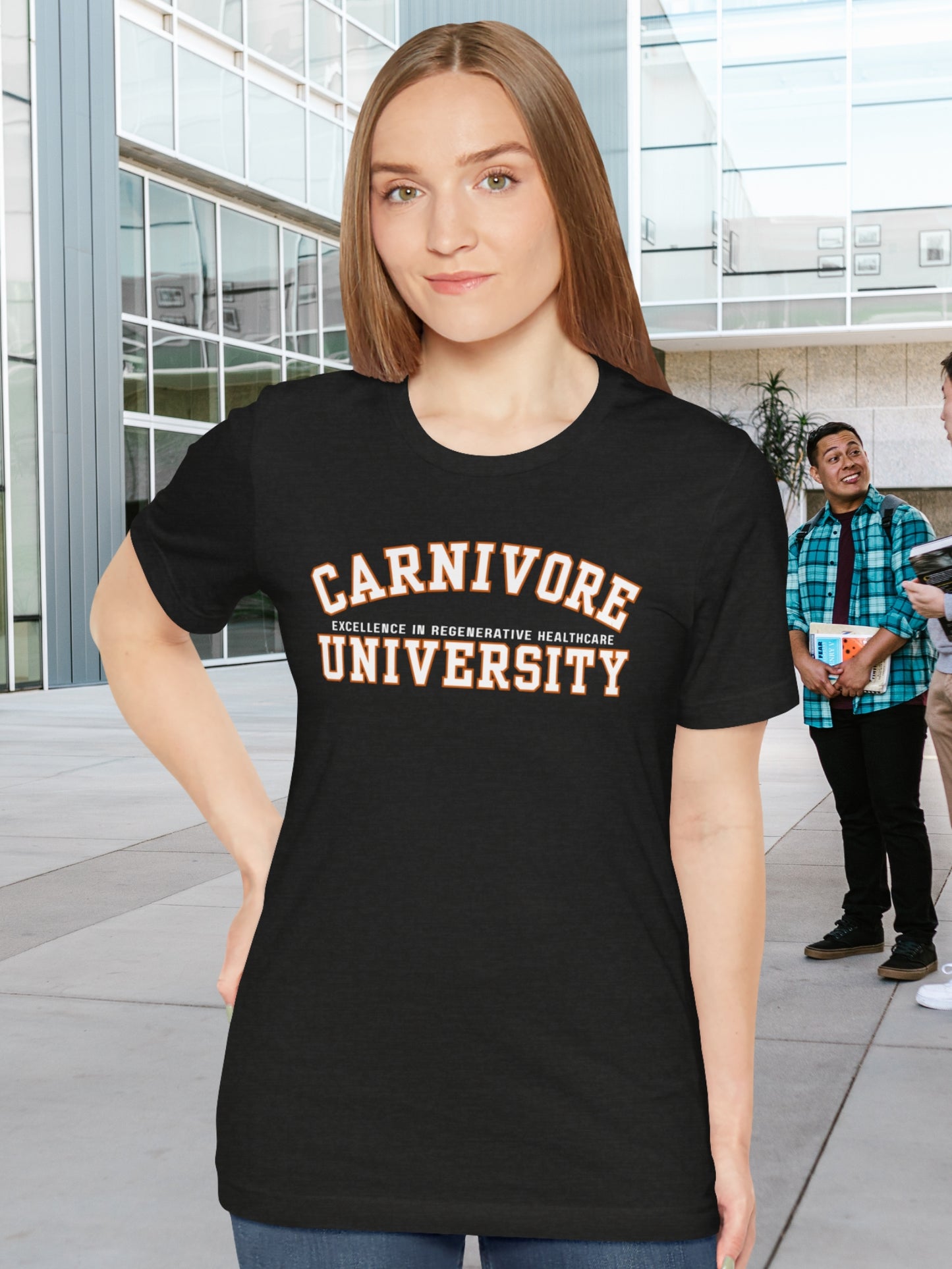 'Carnivore University, Excellence in Regenerative Healthcare' Unisex T-Shirt, College Humour Tee, Gift for Carnivores, Health and Wellness Apparel