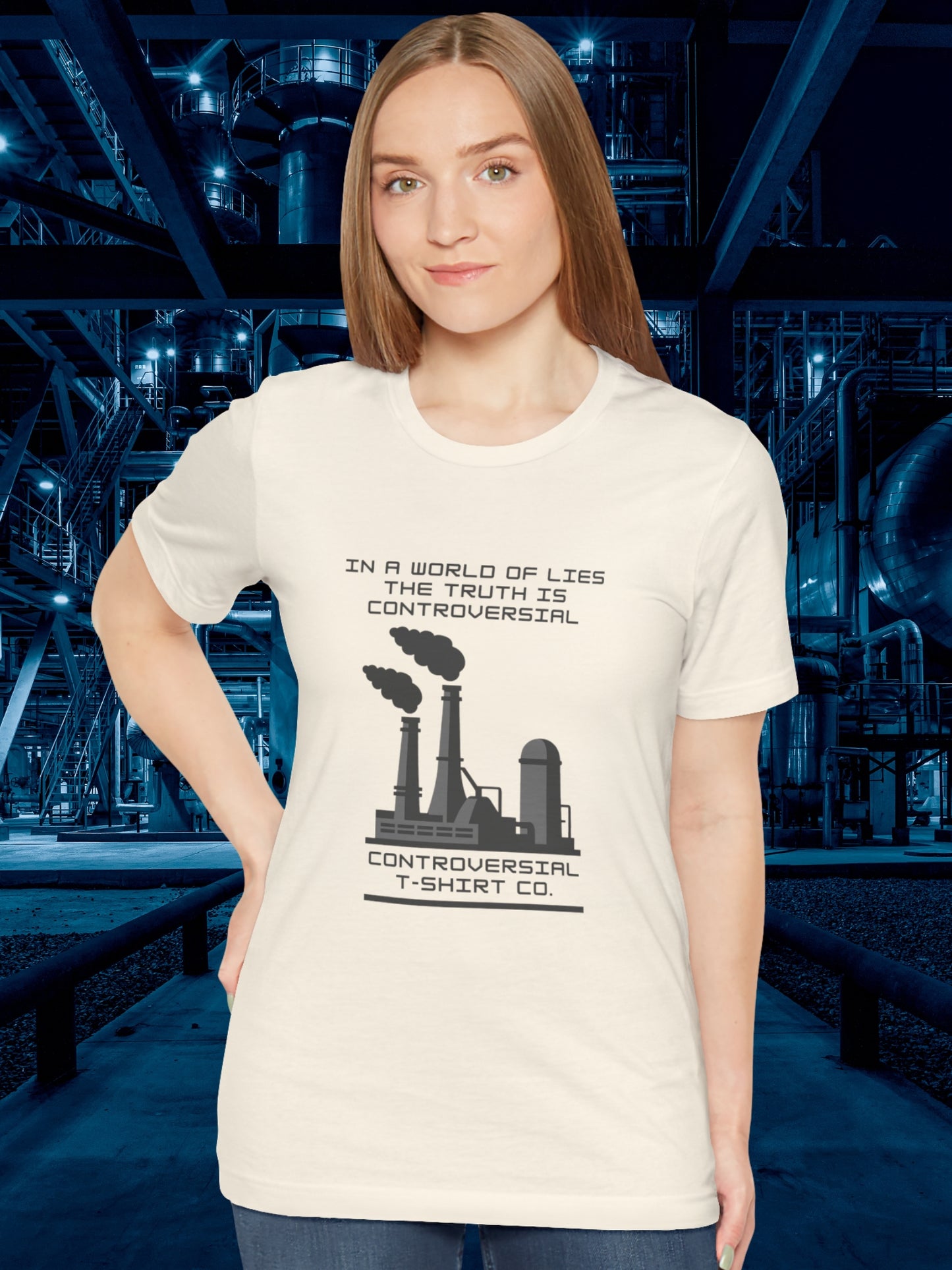 'In a world of lies the Truth is controversial, Controversial T-Shirt Co.' Factory Graphic Unisex T-Shirt