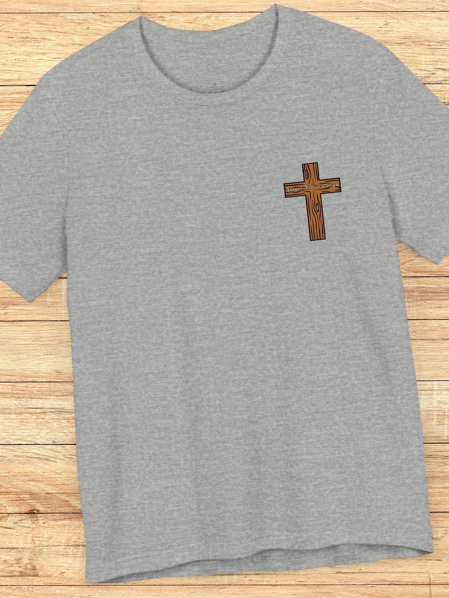 'Faithful Christians, Future Forest Outlaws' Woodsman Graphic Unisex T-Shirt, Bible Verse Revelation 12:6,  Christian Apparel, Archery Hunter Tee