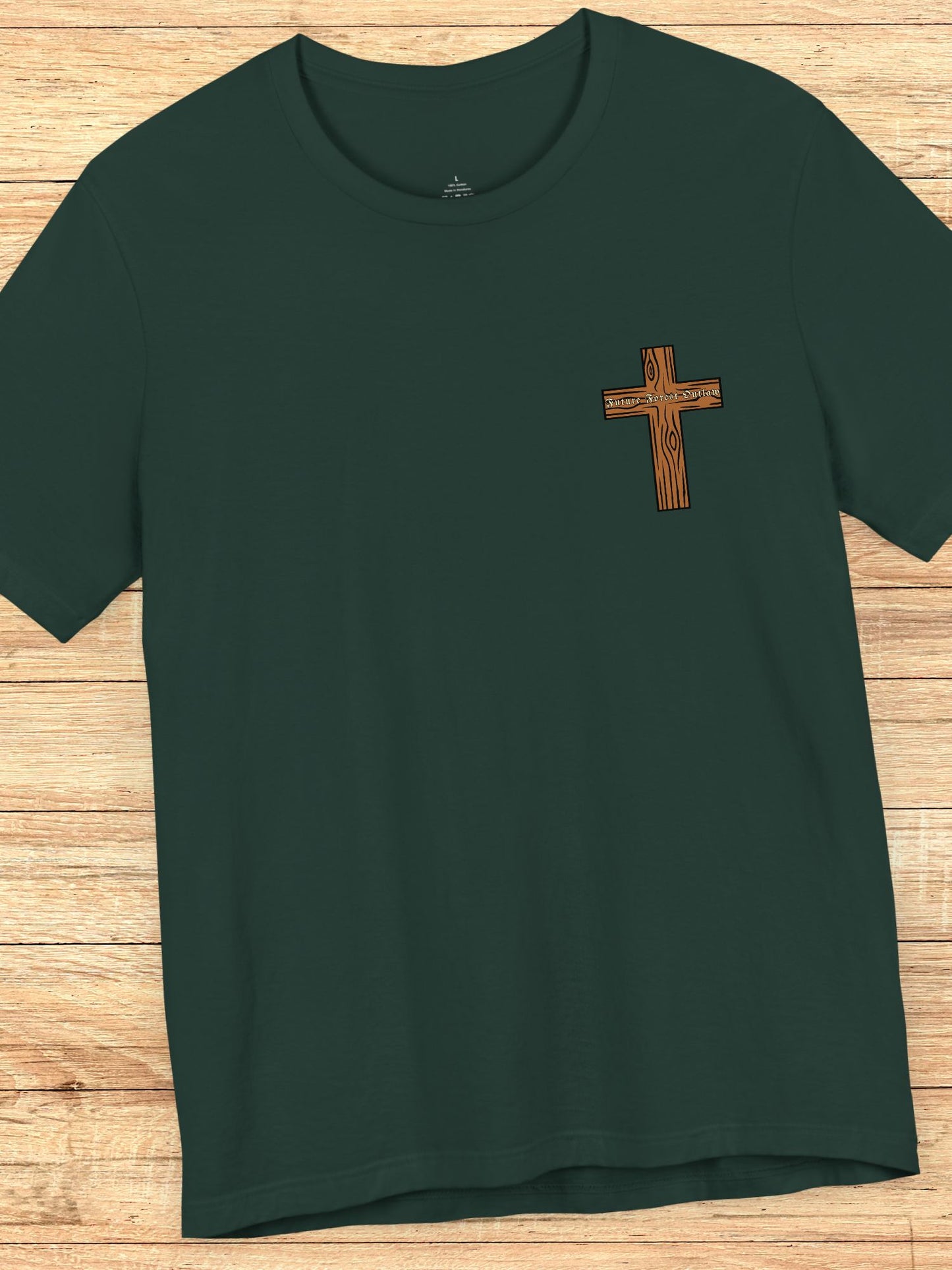 'Faithful Christians, Future Forest Outlaws' Woodsman Graphic Unisex T-Shirt, Bible Verse Revelation 12:6,  Christian Apparel, Archery Hunter Tee