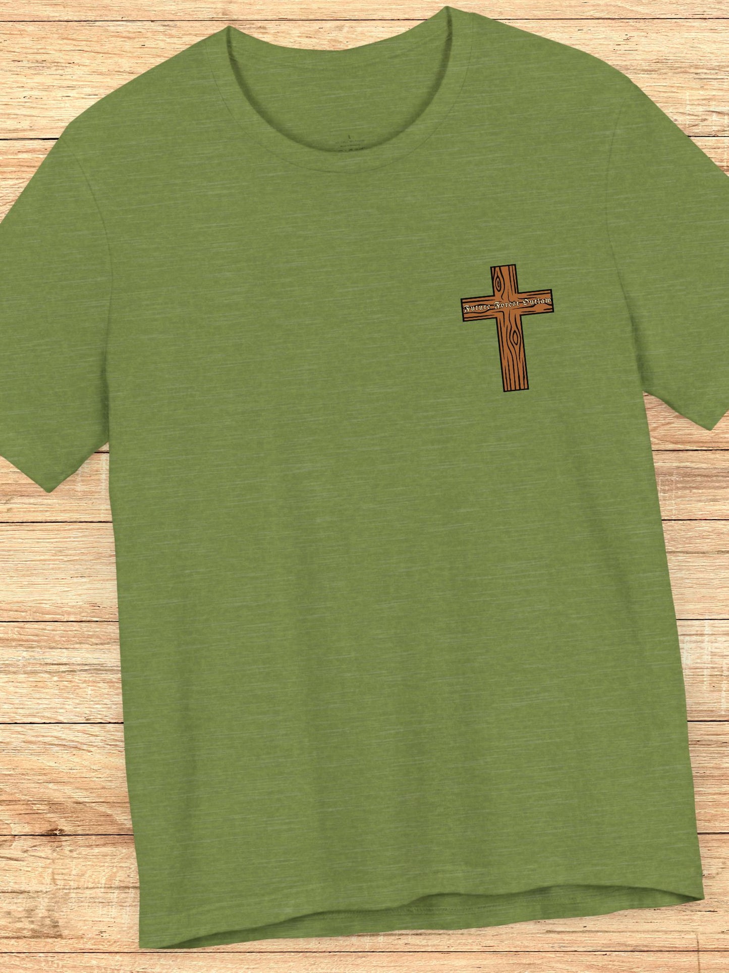 'Faithful Christians, Future Forest Outlaws' Woodsman Graphic Unisex T-Shirt, Bible Verse Revelation 12:6,  Christian Apparel, Archery Hunter Tee