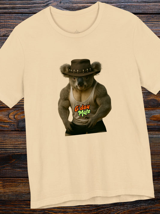 "G’day Mate" Koala Graphic Unisex T-Shirt, Australian Culture Tee, Koala Lovers, Travel Apparel