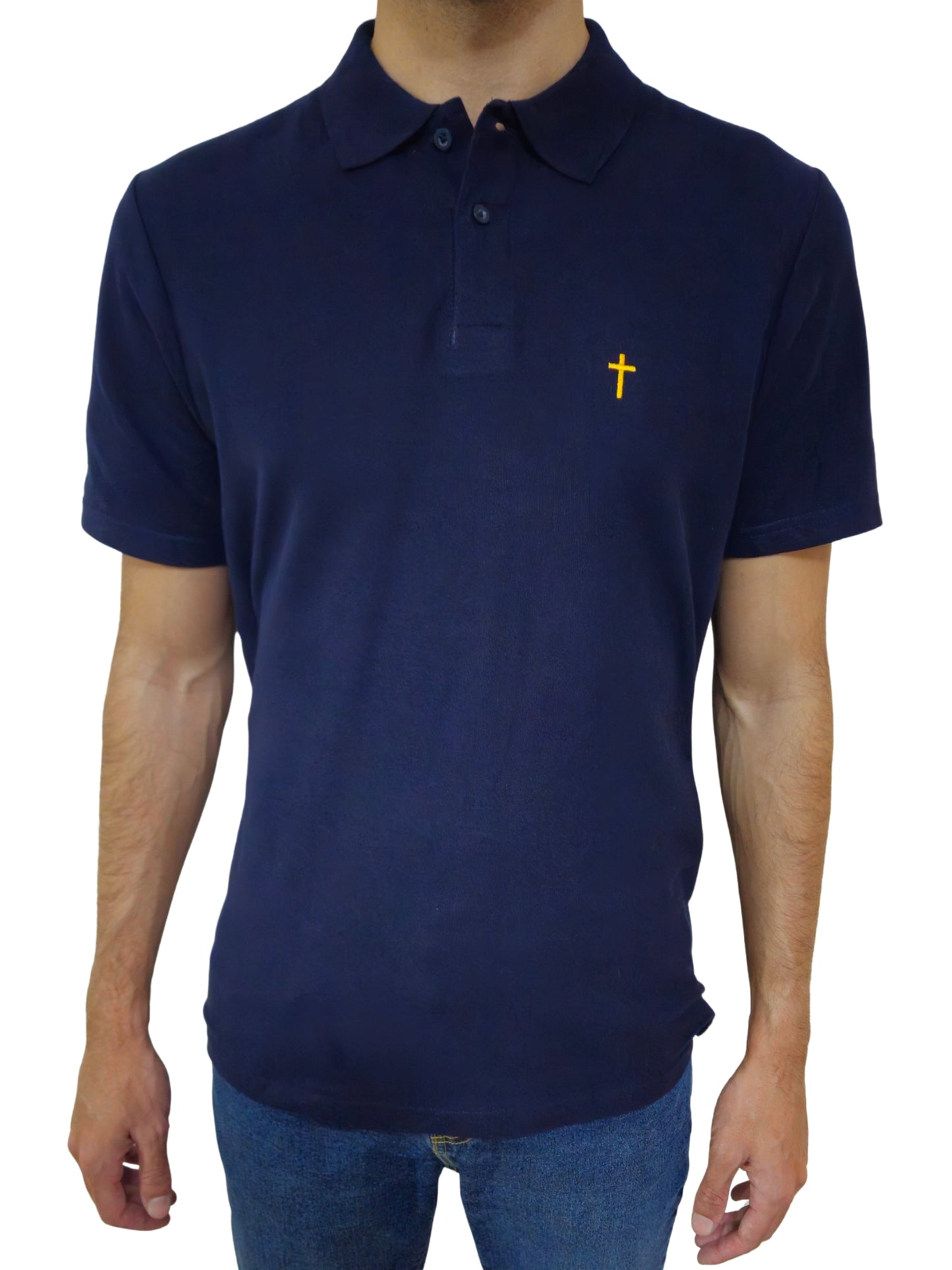 Gold Christian Cross, Unisex Pique Polo Shirt