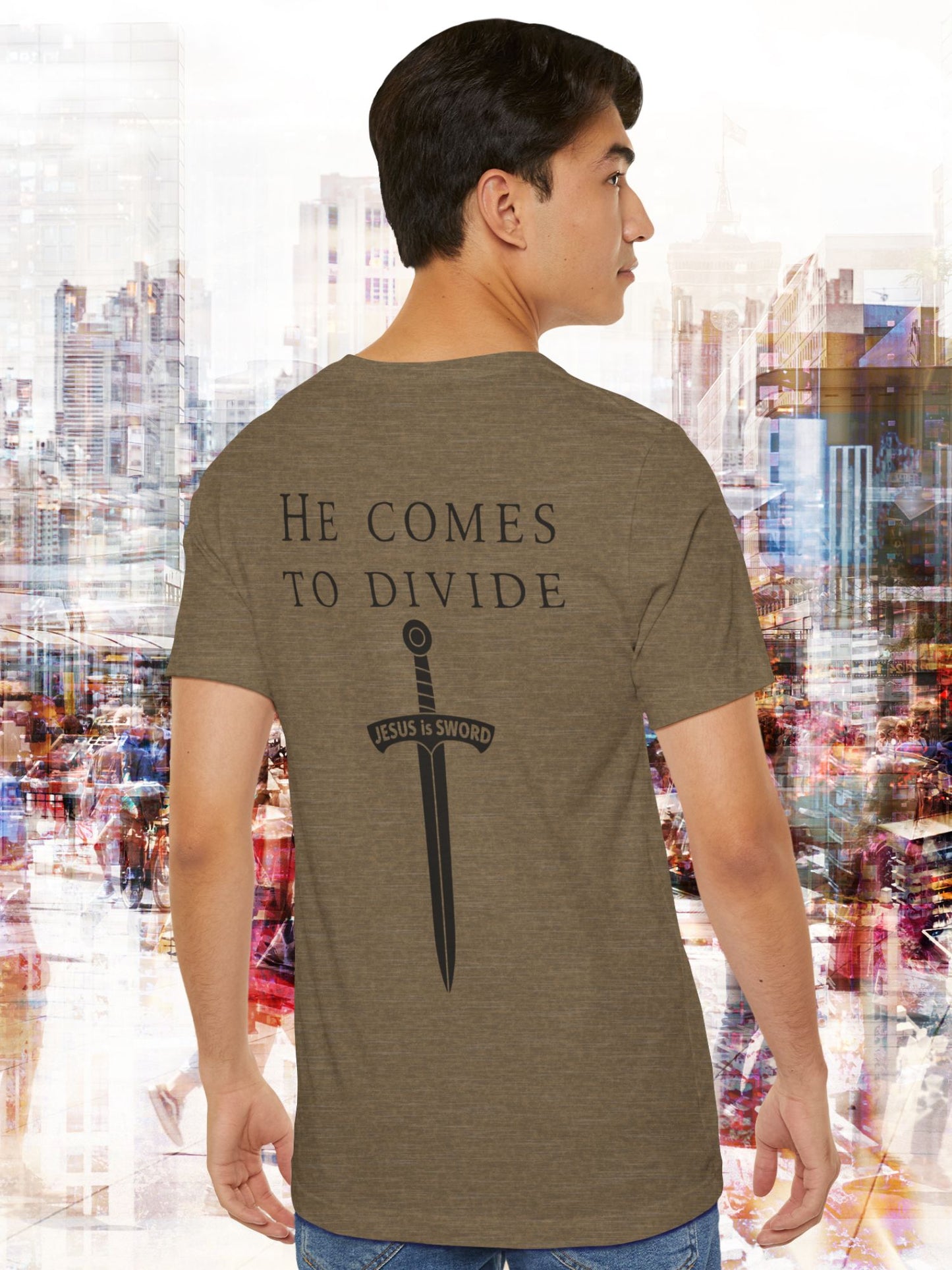'He Comes to Divide, Jesus is Sword' Unisex Short Sleeve Tee - Christian Apparel