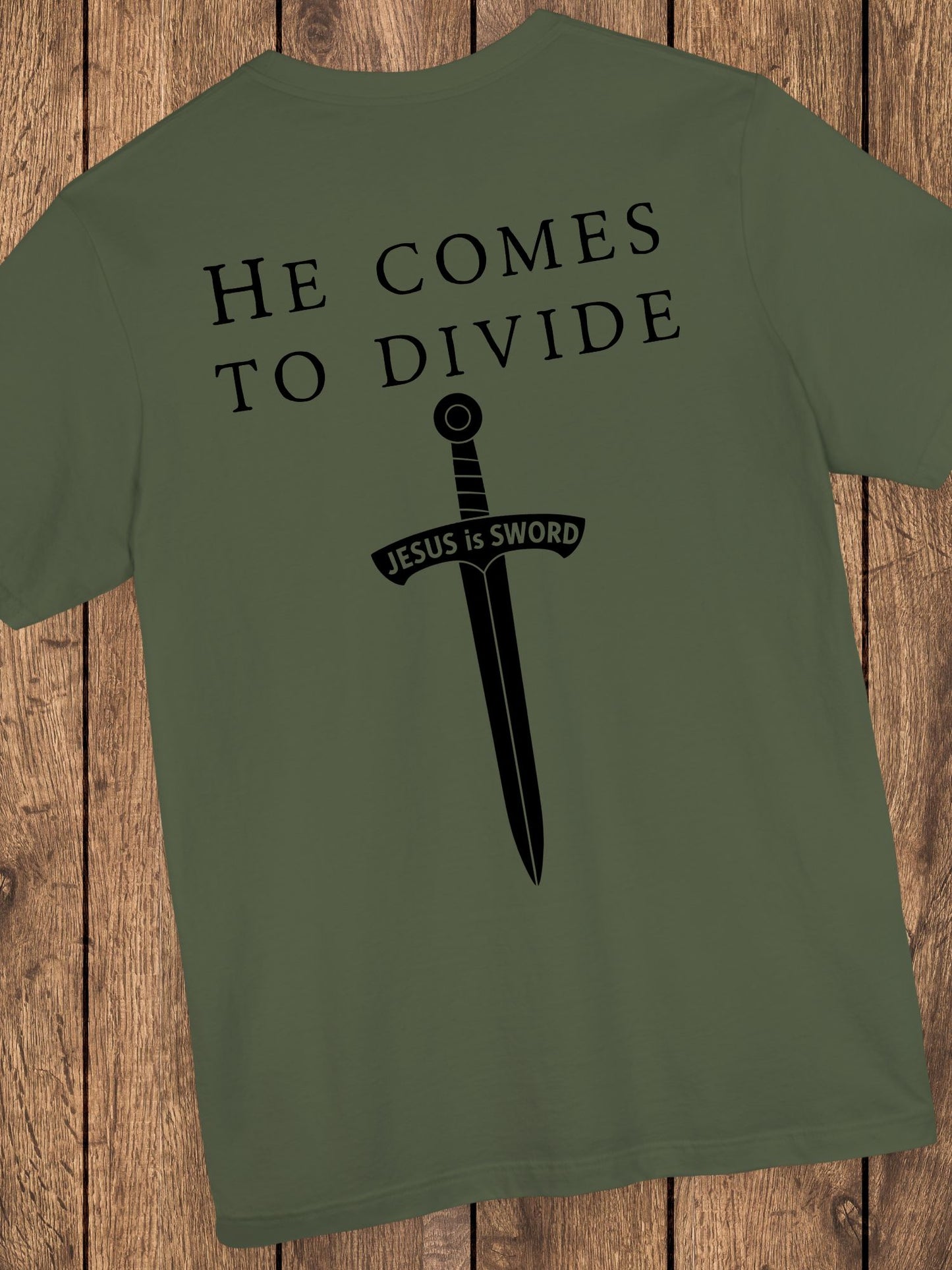 'He Comes to Divide, Jesus is Sword' Unisex Short Sleeve Tee - Christian Apparel
