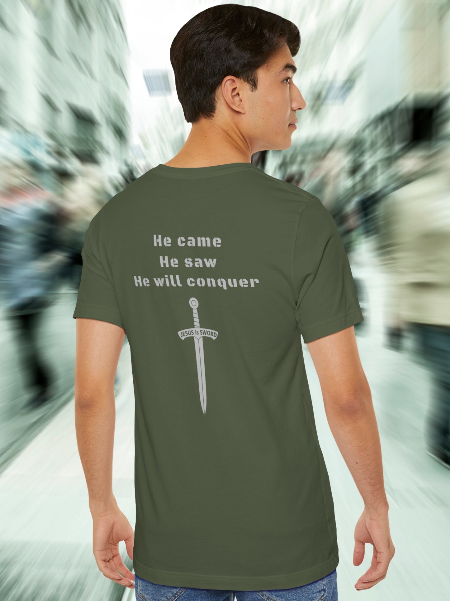 He came, He saw, He will conquer, JESUS is SWORD' Unisex T-Shirt, Christian Apparel