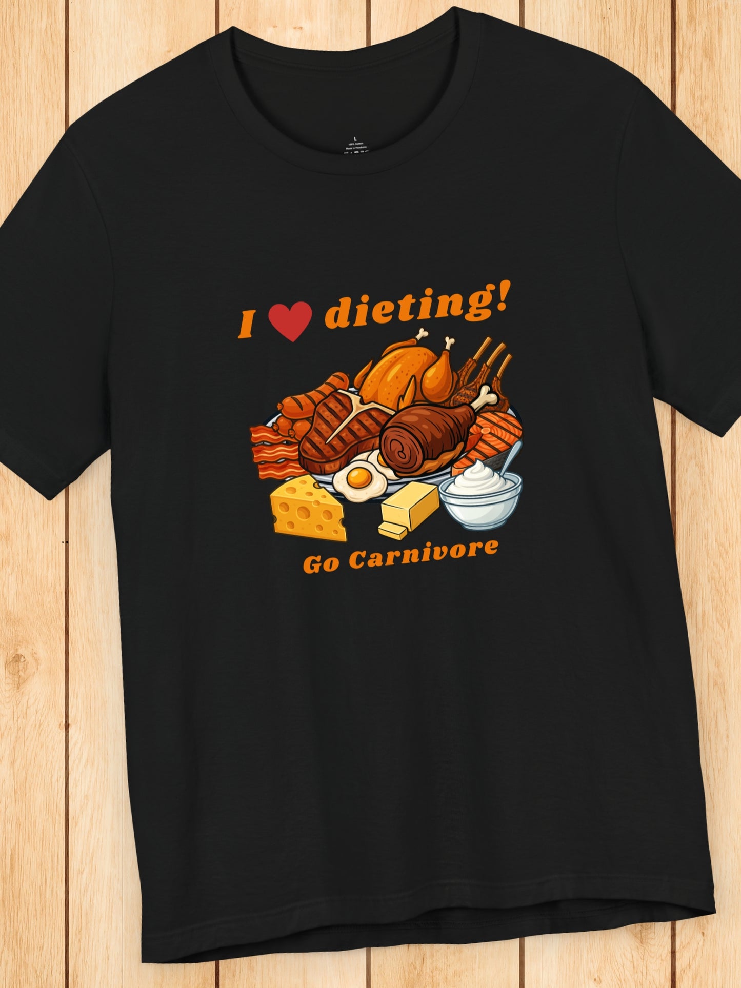 'I Heart Dieting, Go Carnivore' Carnivore Foods Graphic Unisex T-Shirt, Carnivore Diet, Health and Wellness