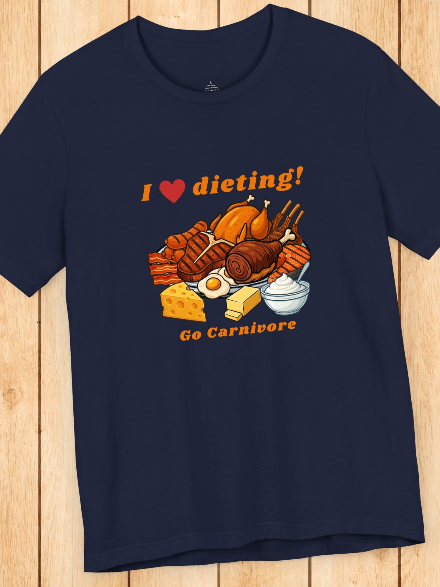 'I Heart Dieting, Go Carnivore' Carnivore Foods Graphic Unisex T-Shirt, Carnivore Diet, Health and Wellness