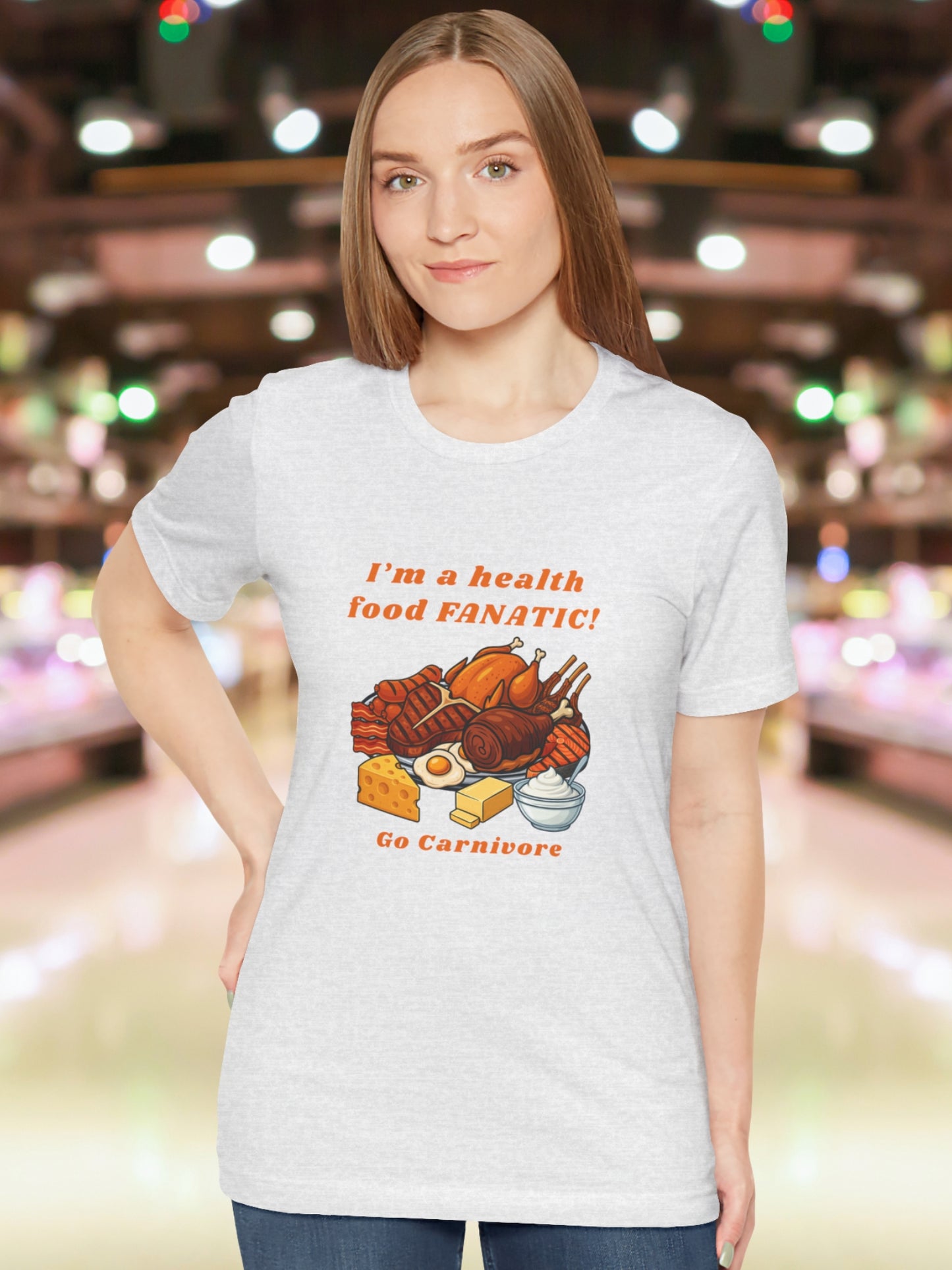 'I'm a health food FANATIC! Go Carnivore' Unisex T-Shirt, Carnivore Diet, Health and Wellness