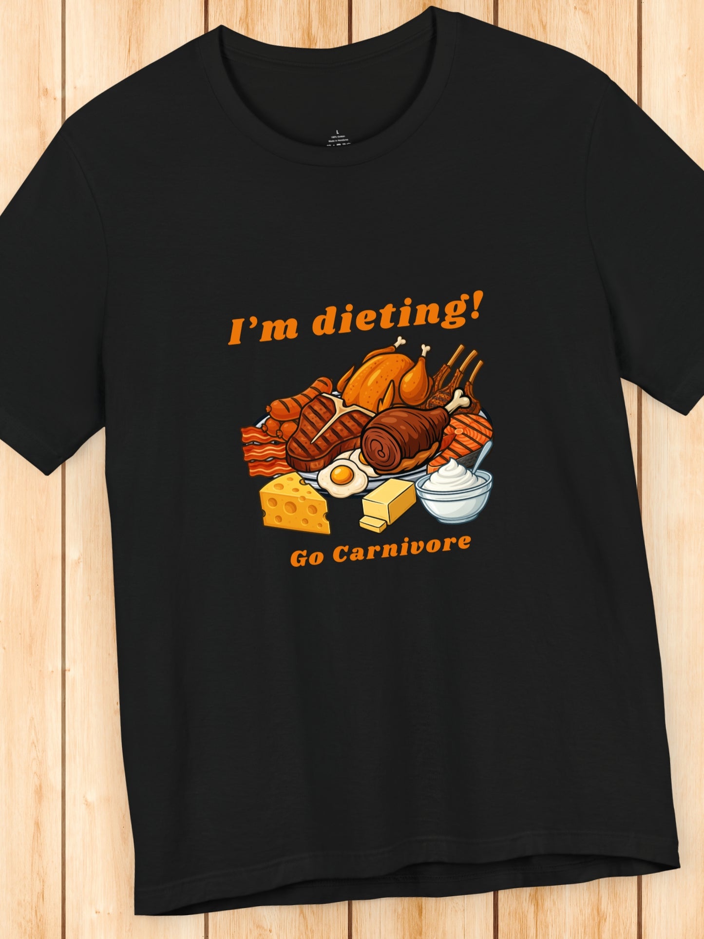 'I'm dieting! Go Carnivore' Unisex T-Shirt, Carnivore Diet Apparel, Health and Wellness