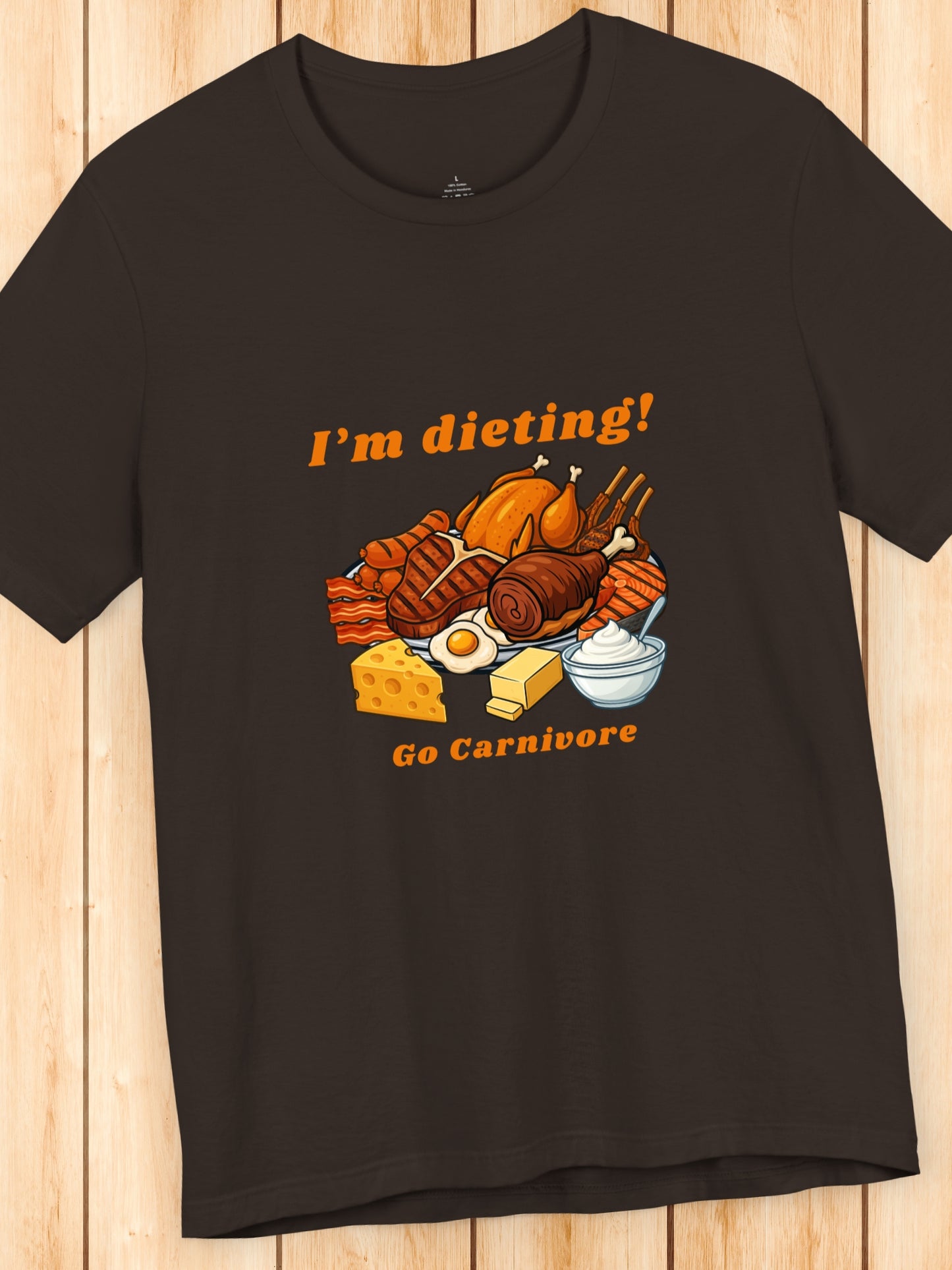 'I'm dieting! Go Carnivore' Unisex T-Shirt, Carnivore Diet Apparel, Health and Wellness