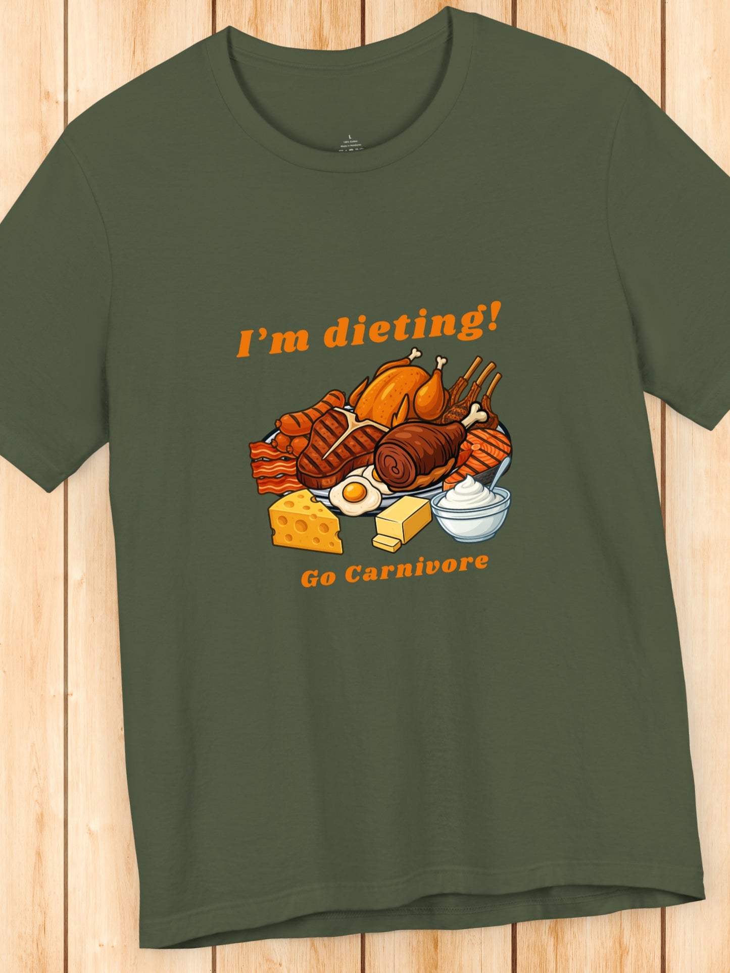 'I'm dieting! Go Carnivore' Unisex T-Shirt, Carnivore Diet Apparel, Health and Wellness