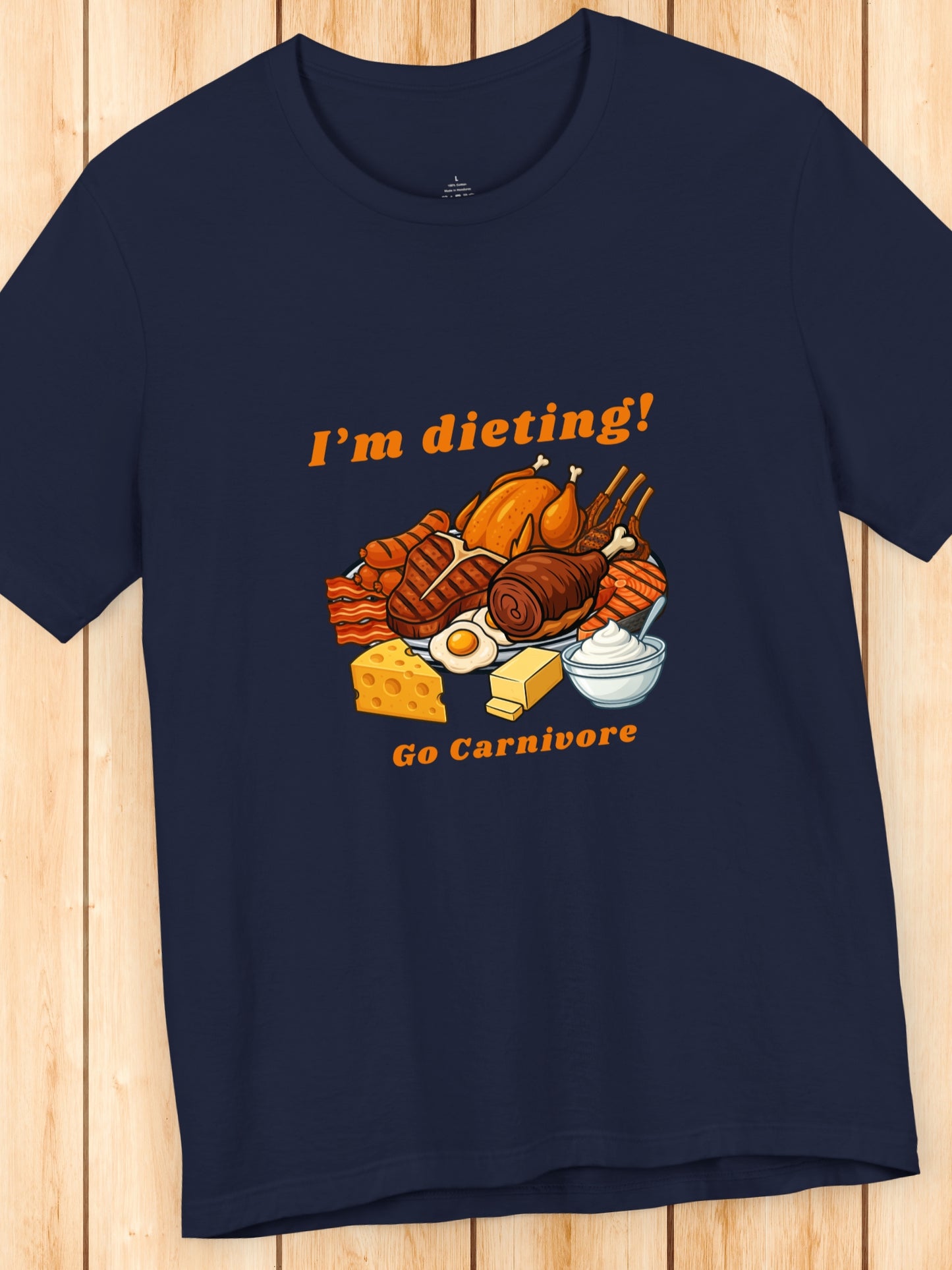 'I'm dieting! Go Carnivore' Unisex T-Shirt, Carnivore Diet Apparel, Health and Wellness