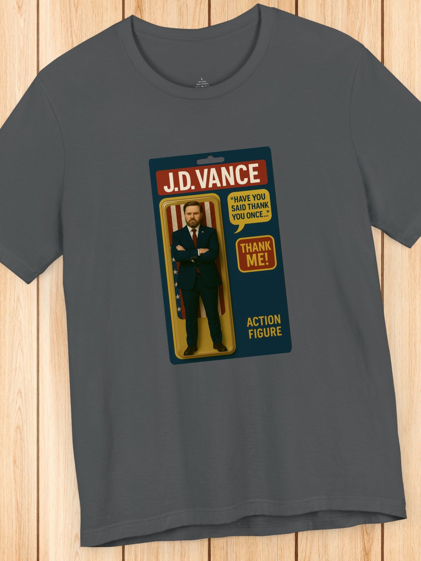 'J.D. Vance Action Figure, Thank Me!' Graphic Unisex T-Shirt, Vice President Tee