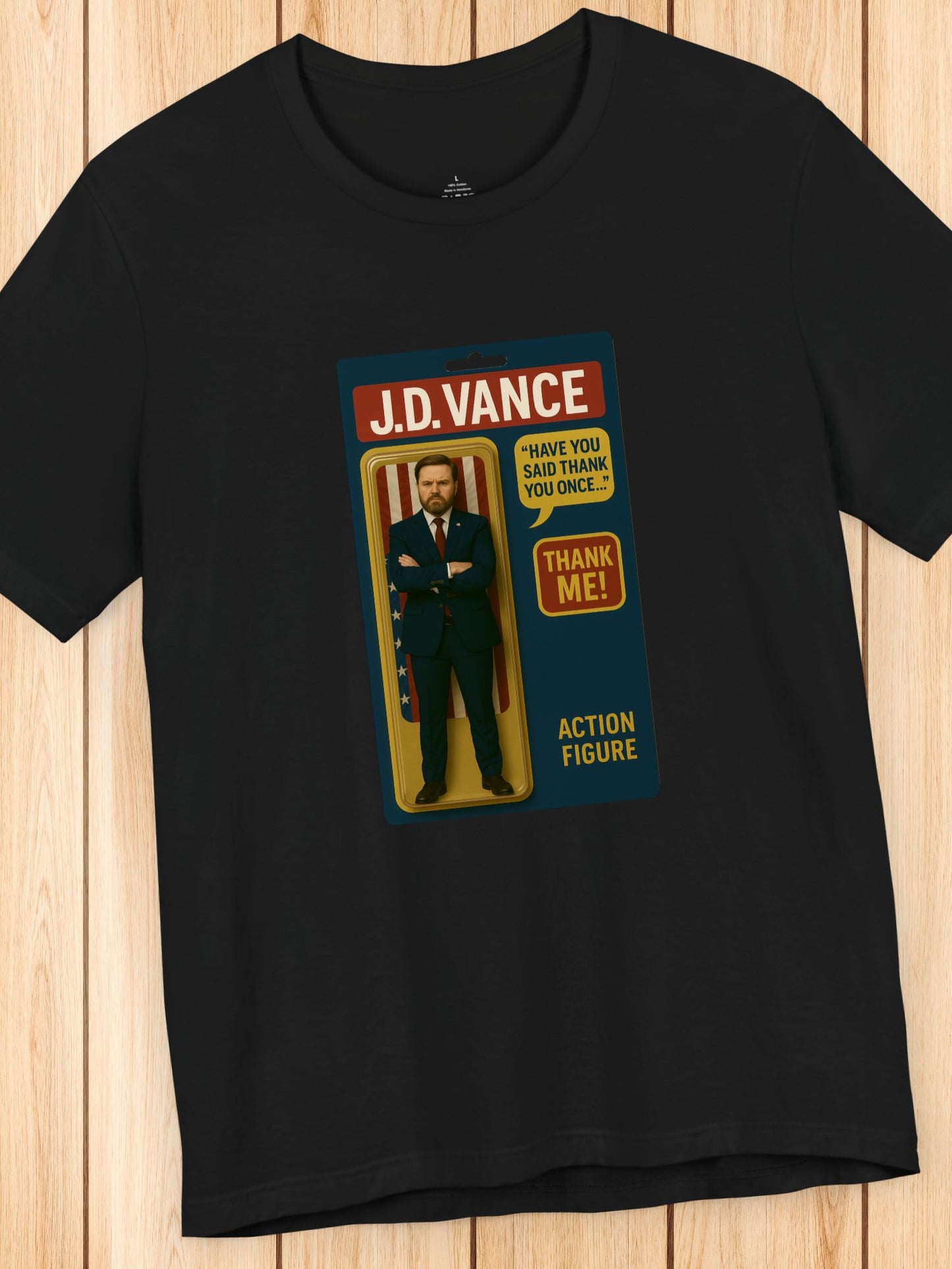 'J.D. Vance Action Figure, Thank Me!' Graphic Unisex T-Shirt, Vice President Tee