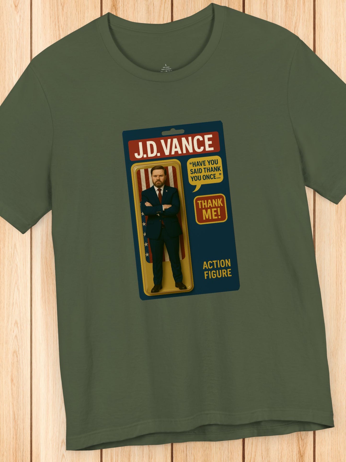 'J.D. Vance Action Figure, Thank Me!' Graphic Unisex T-Shirt, Vice President Tee
