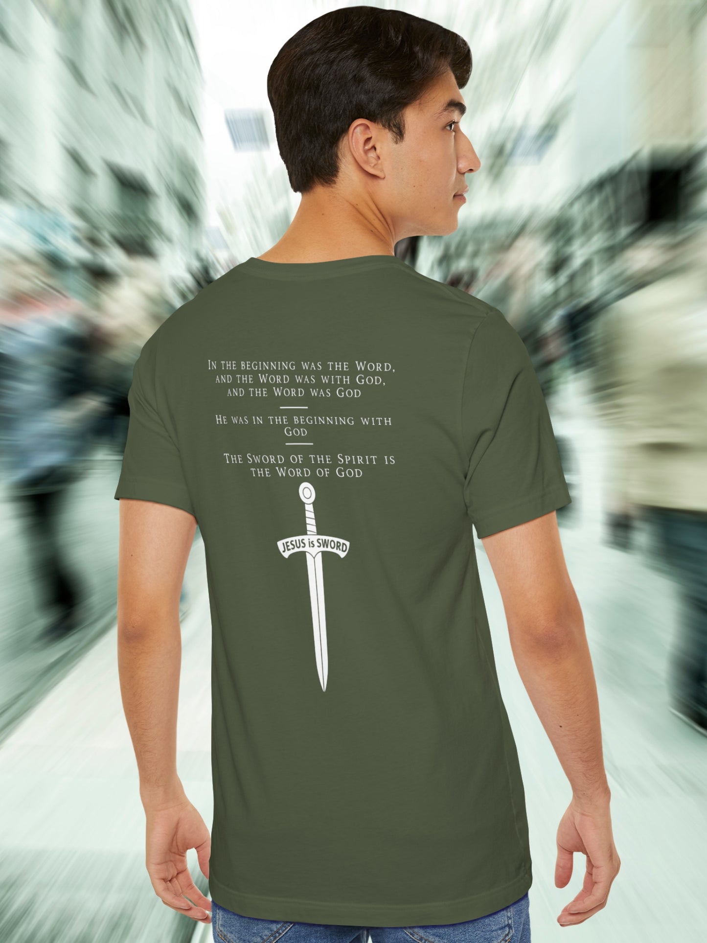 'In the beginning was the Word and the Word was with God, and the Word was God, He was in the beginning with God, The Sword of the Spirit is the Word of God, Jesus is Sword' Unisex T-Shirt, Chrsitian Apparel, Jesus Tee, Bible Verses