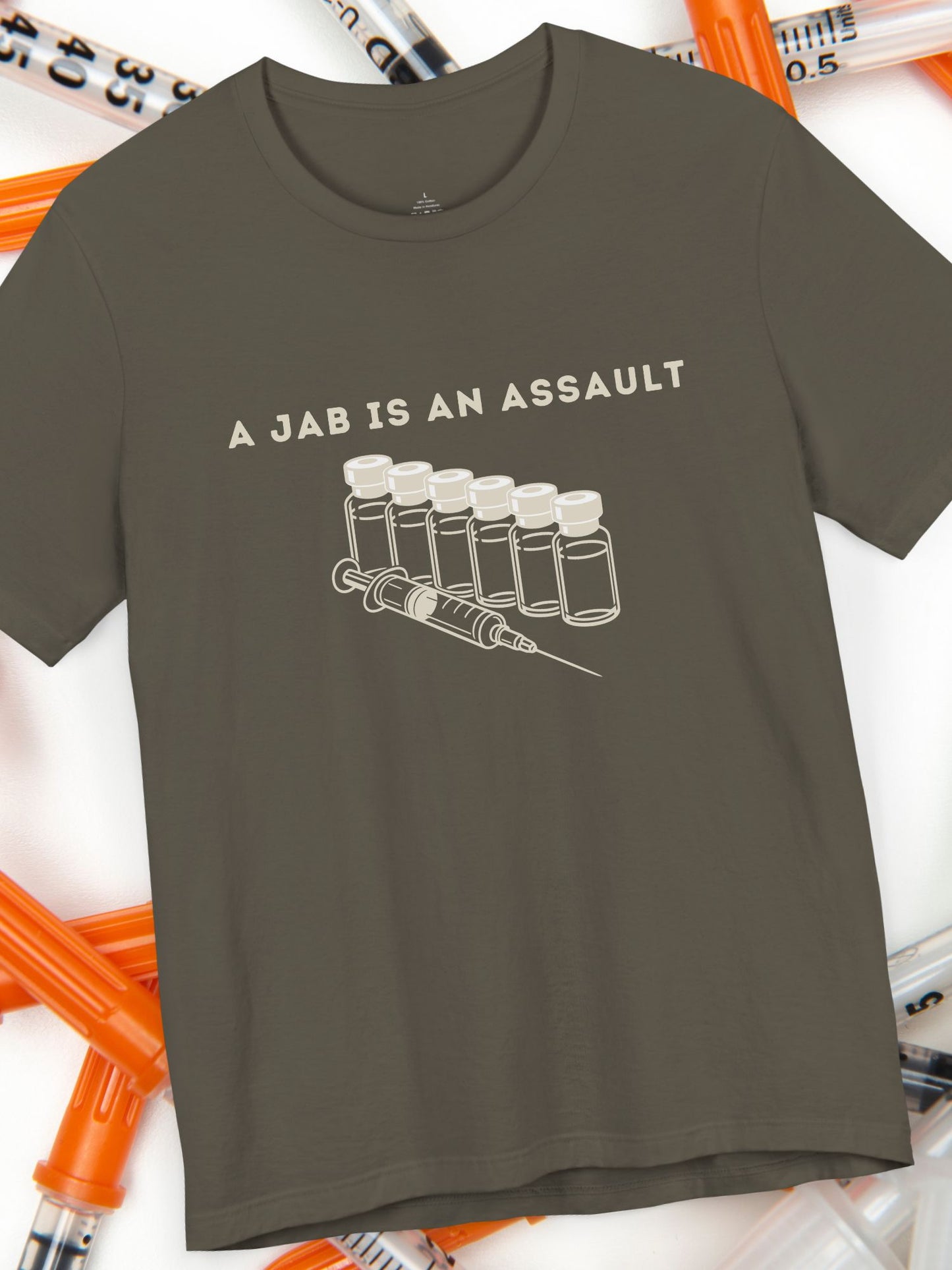 'A Jab is an Assault' Unisex T-Shirt, Anti-Vaccination Apparel