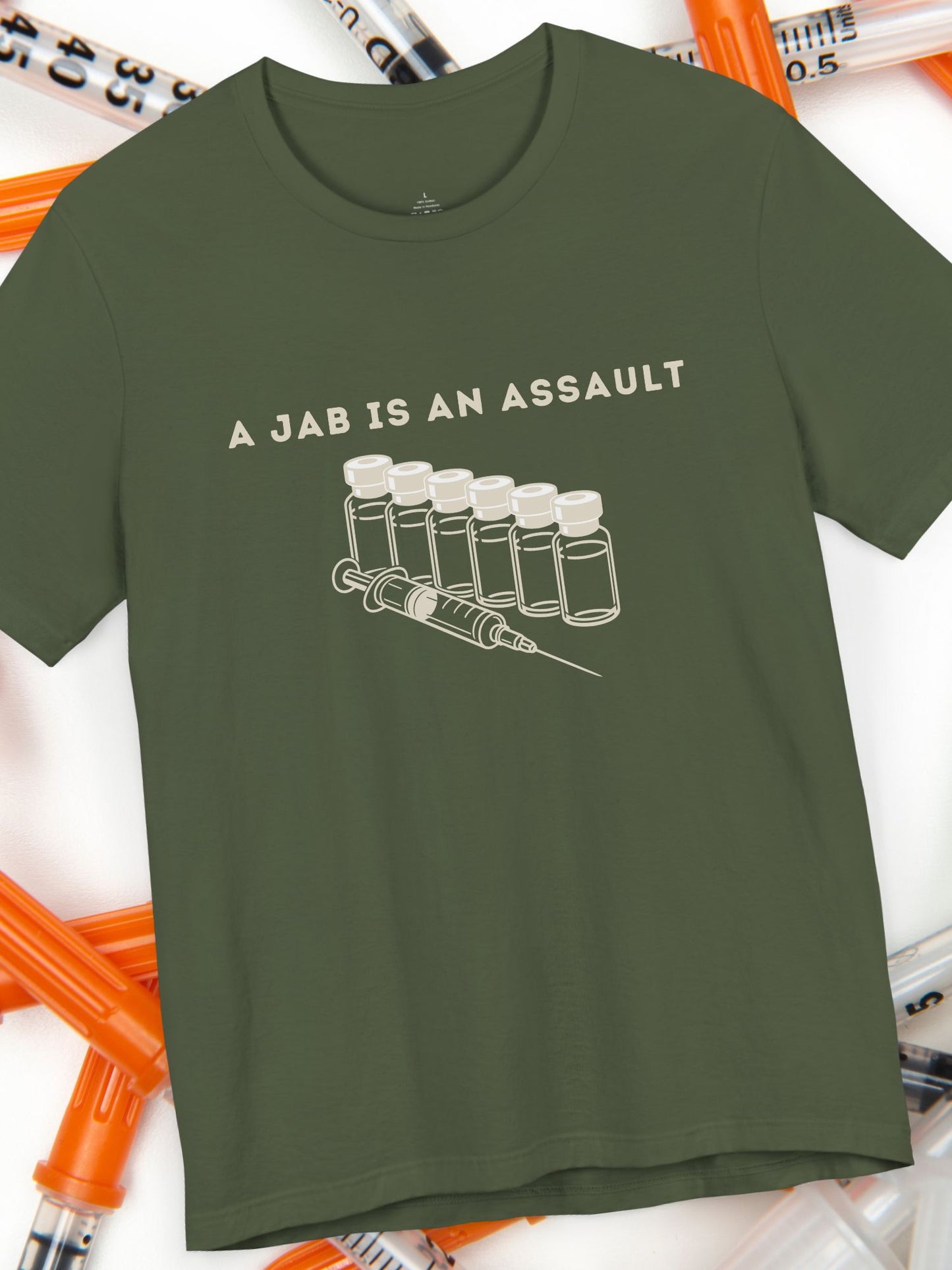 'A Jab is an Assault' Unisex T-Shirt, Anti-Vaccination Apparel