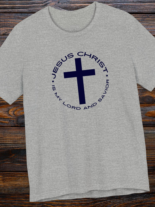 'Jesus Christ is my Lord and Saviour' Cross Graphic Unisex T-Shirt, Christian Apparel, Jesus Tee