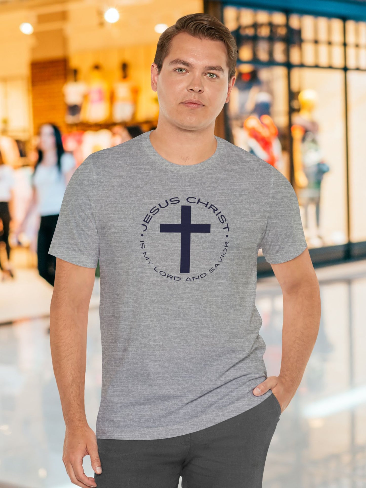 'Jesus Christ is my Lord and Saviour' Cross Graphic Unisex T-Shirt, Christian Apparel, Jesus Tee