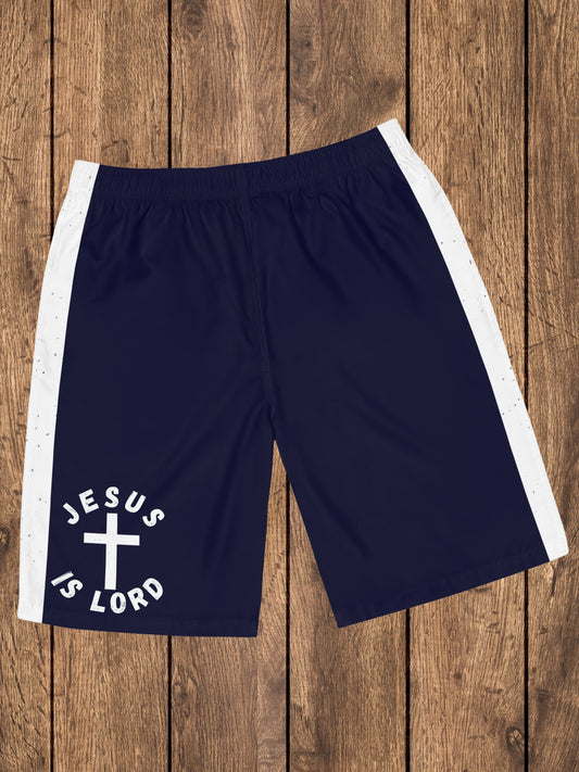 Men's Christian Ventage Style Board Shorts - 'Jesus is Lord' Swimwear, Beachwear, Summer Wear, Christian Apparel, Vacation Outfit
