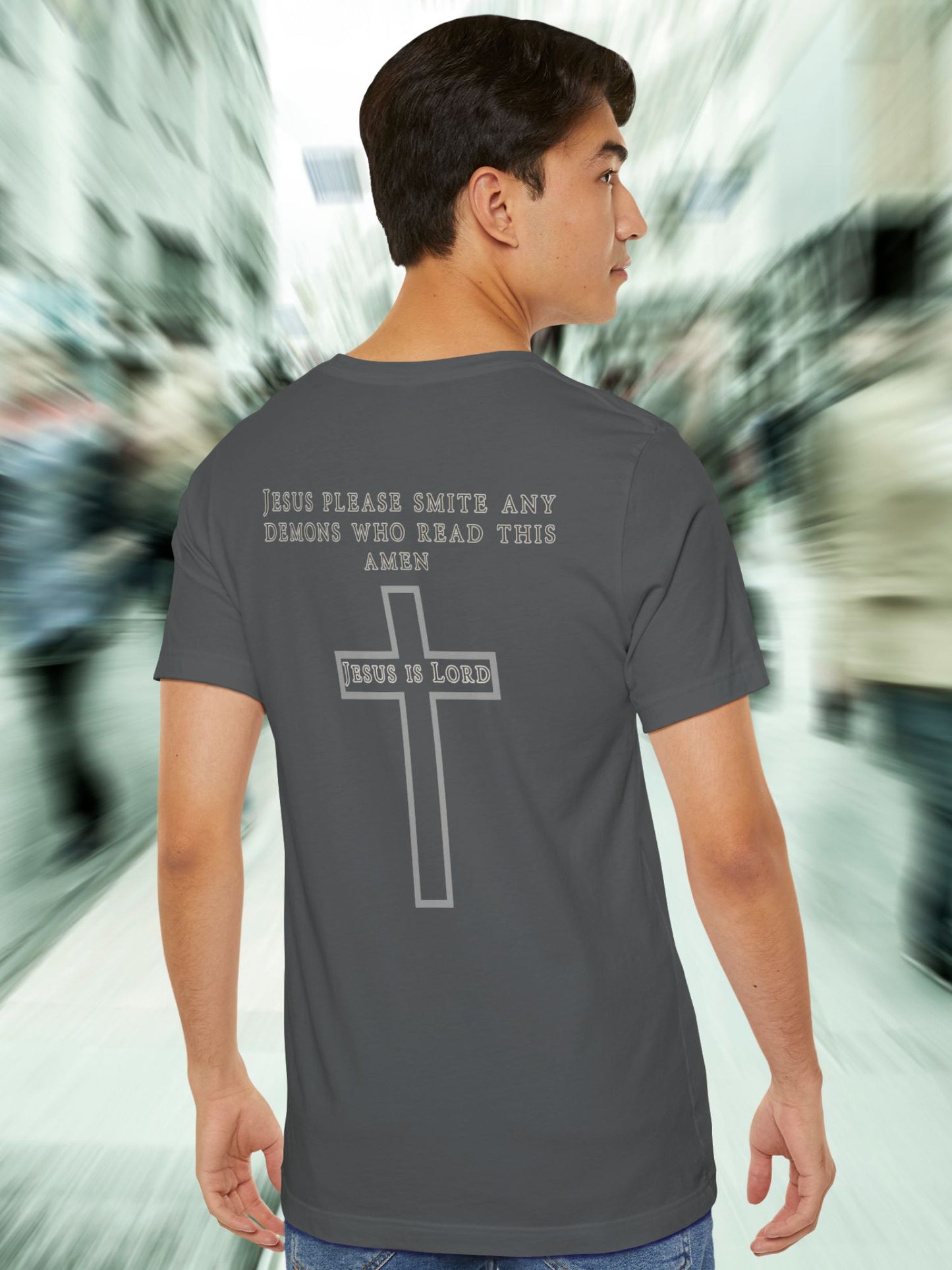 'Jesus Please Smite Any Demons Who Read This, Amen' Unisex T-Shirt, Christian Apparel, Prayer to Jesus Tee