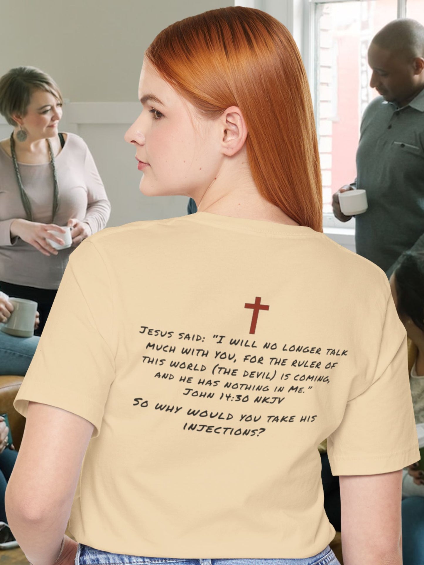 Anti-Vaccination Christian Unisex T-Shirt, 'The Ruler of This World' Tee, Clean Blood Advocacy Apparel, Jesus Quote Tee, John 14:30 Verse T-Shirt