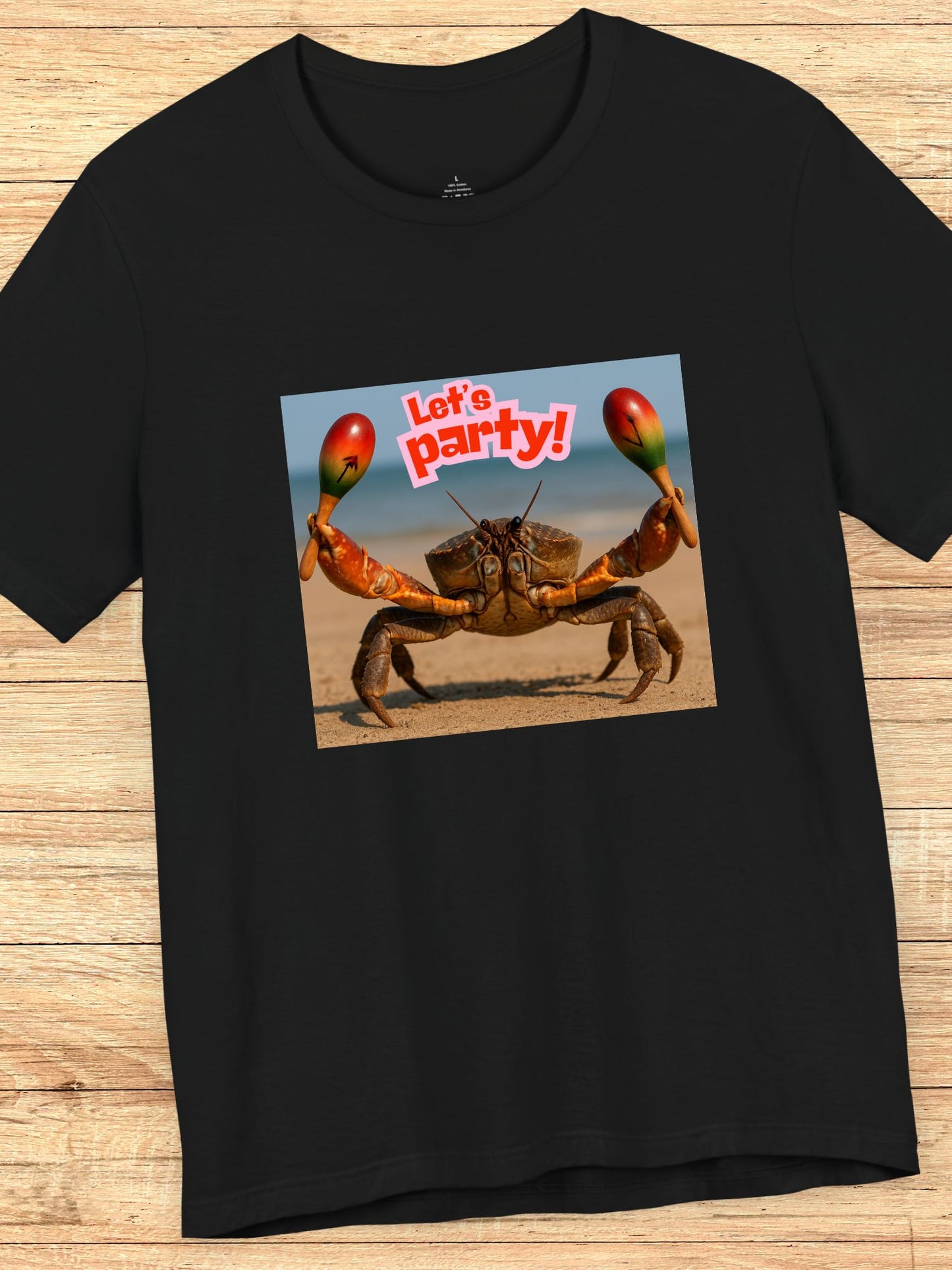 'Let's Party!' Crab Graphic Unisex T-Shirt, Beach, Party and Holliday Tee