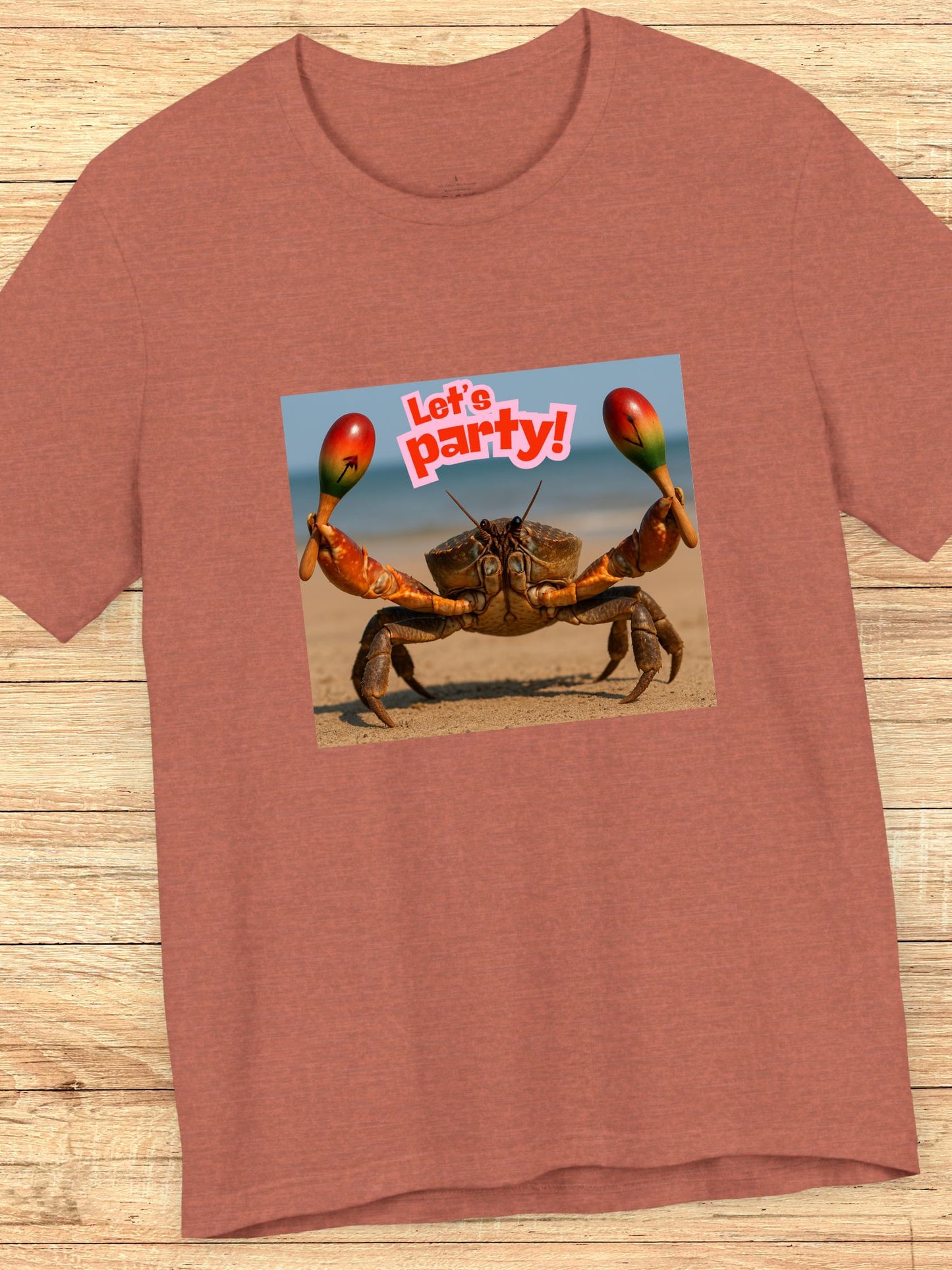 'Let's Party!' Crab Graphic Unisex T-Shirt, Beach, Party and Holliday Tee