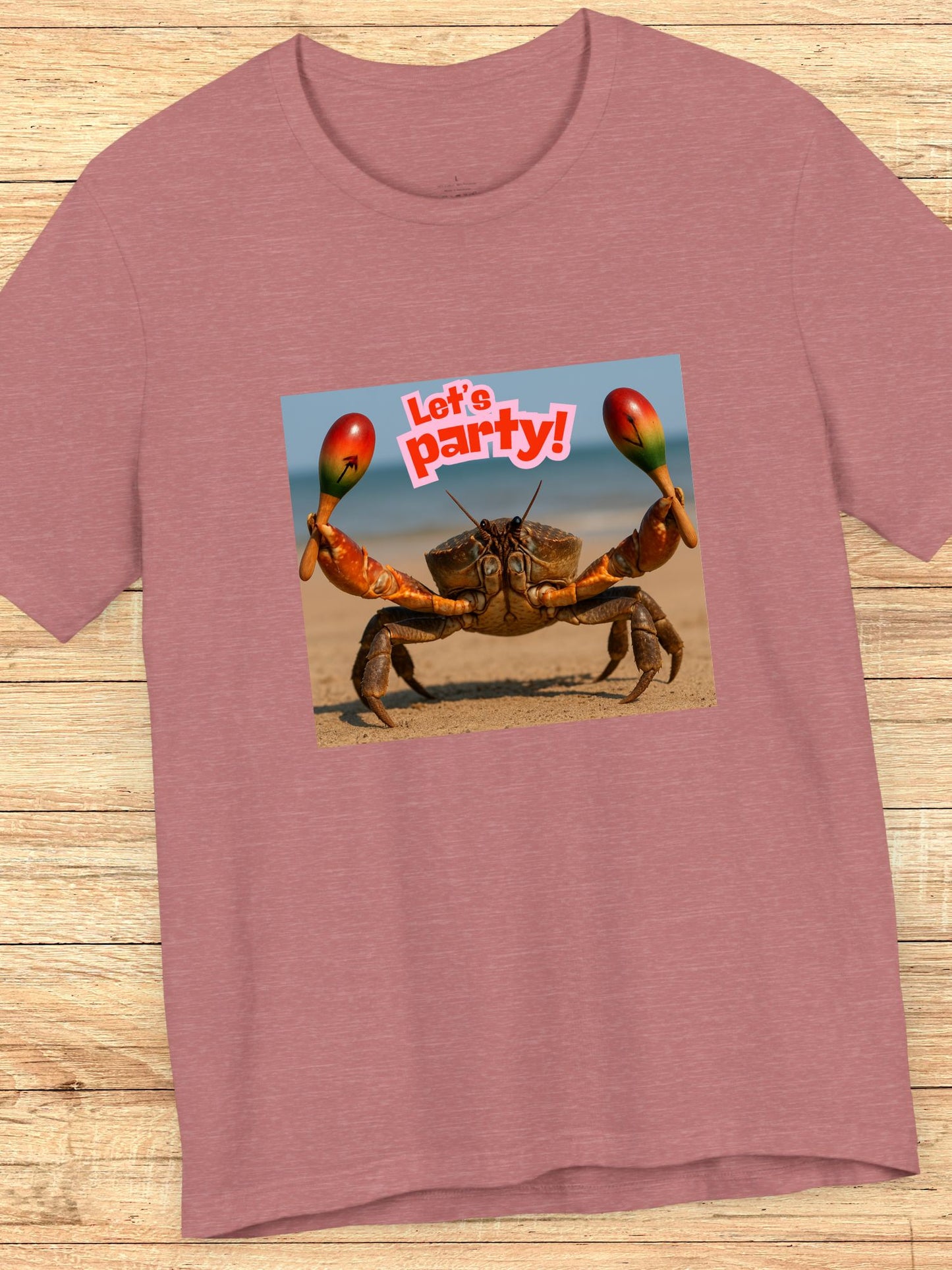'Let's Party!' Crab Graphic Unisex T-Shirt, Beach, Party and Holliday Tee