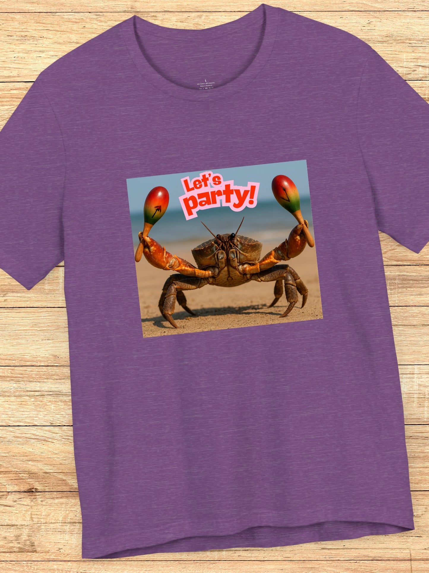 'Let's Party!' Crab Graphic Unisex T-Shirt, Beach, Party and Holliday Tee
