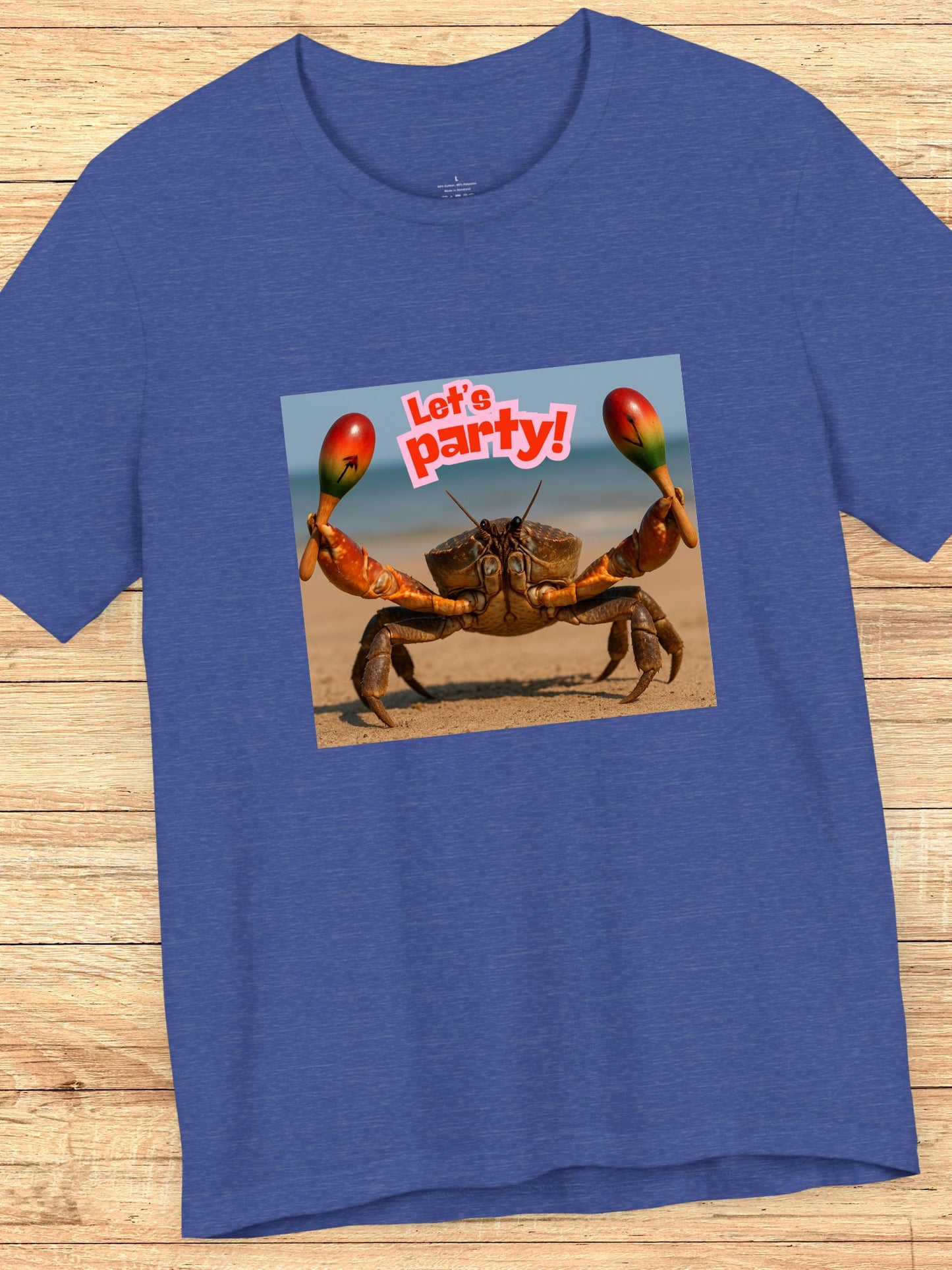'Let's Party!' Crab Graphic Unisex T-Shirt, Beach, Party and Holliday Tee
