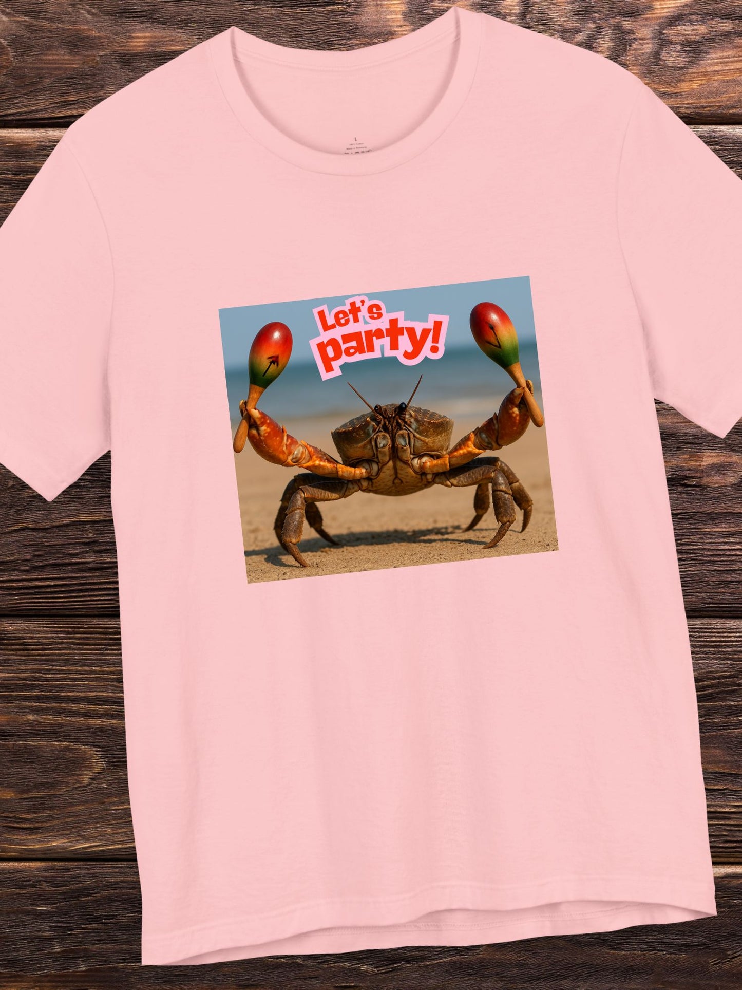 'Let's Party!' Crab Graphic Unisex T-Shirt, Beach, Party and Holliday Tee