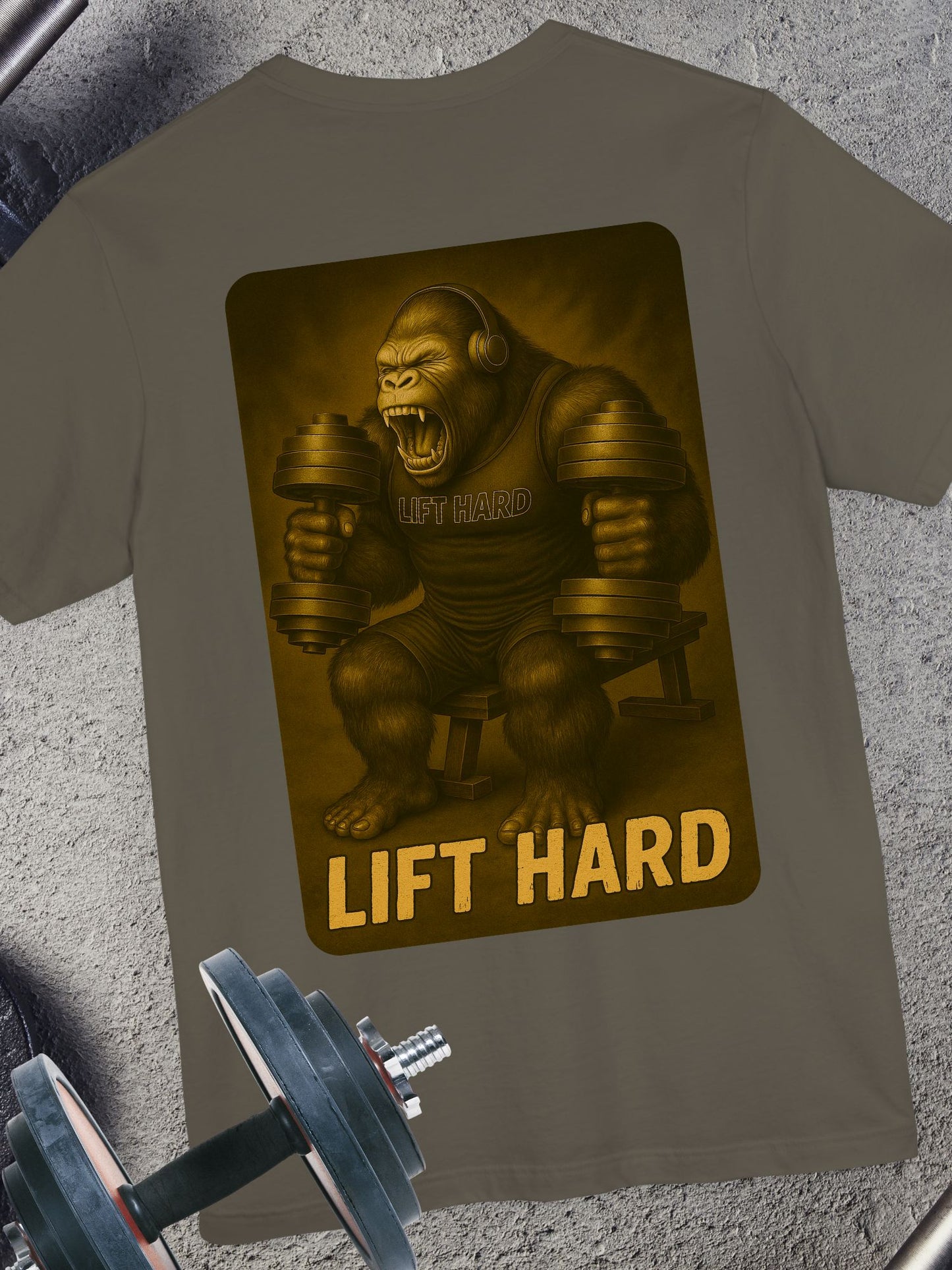 Lift Hard Gorilla Tee, Gym Shirt, Workout T-Shirt, Unisex Short Sleeve Top