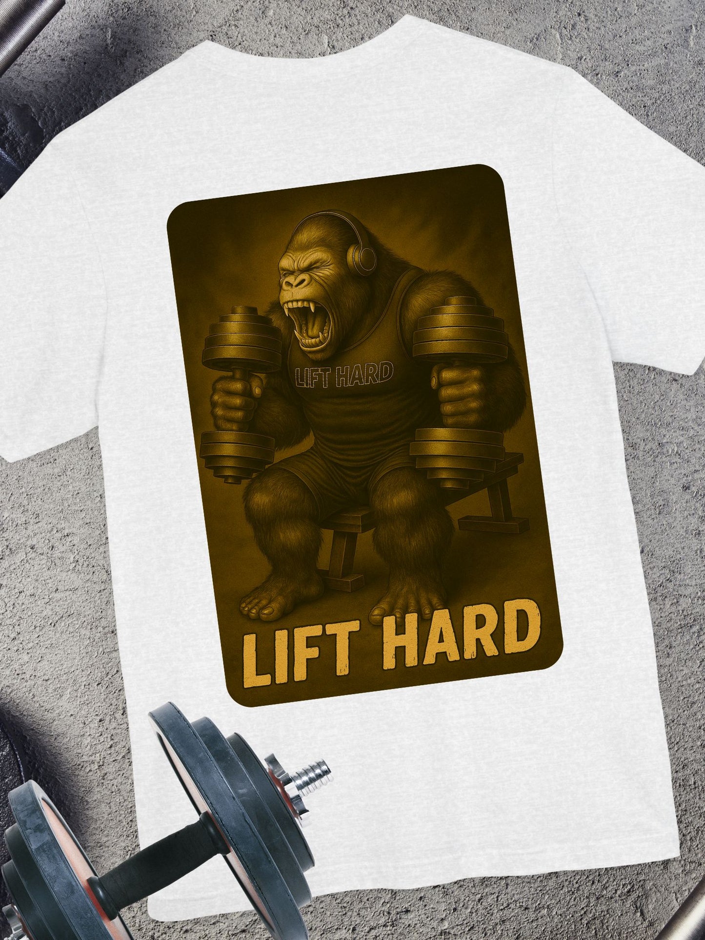 Lift Hard Gorilla Tee, Gym Shirt, Workout T-Shirt, Unisex Short Sleeve Top