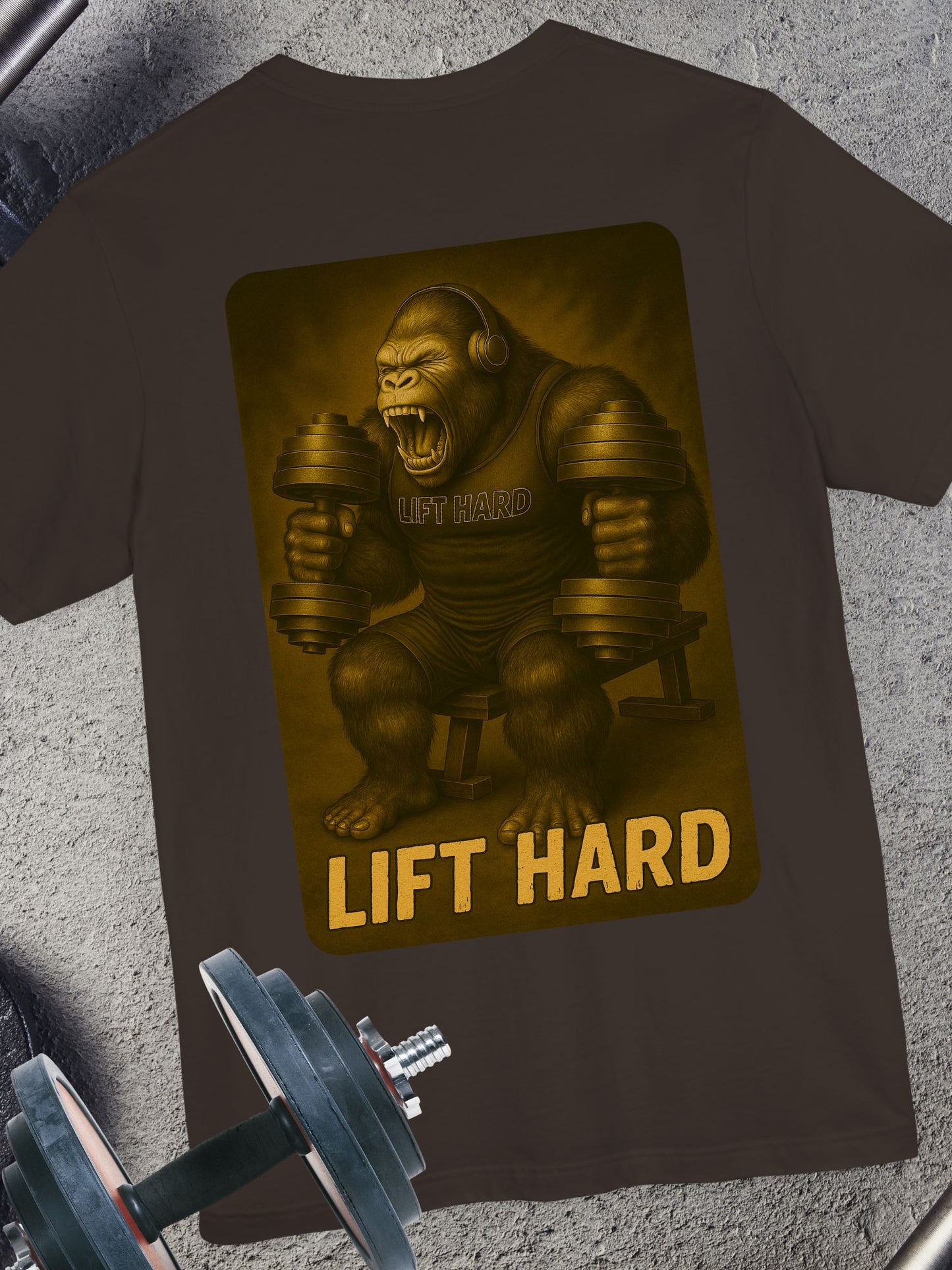 Lift Hard Gorilla Tee, Gym Shirt, Workout T-Shirt, Unisex Short Sleeve Top