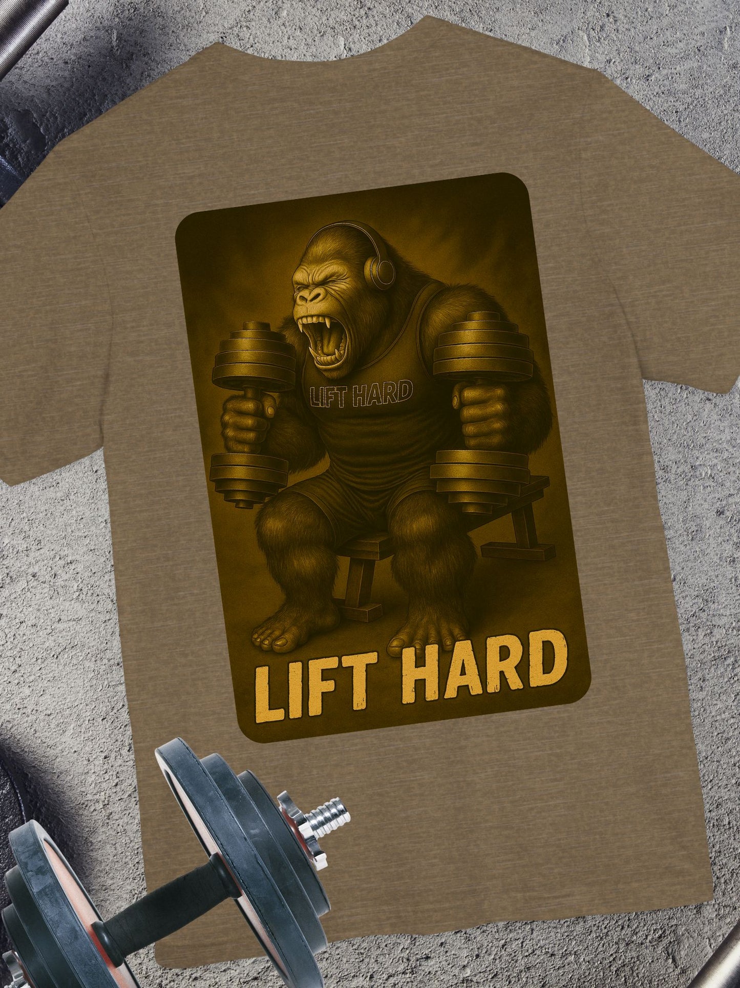 Lift Hard Gorilla Tee, Gym Shirt, Workout T-Shirt, Unisex Short Sleeve Top