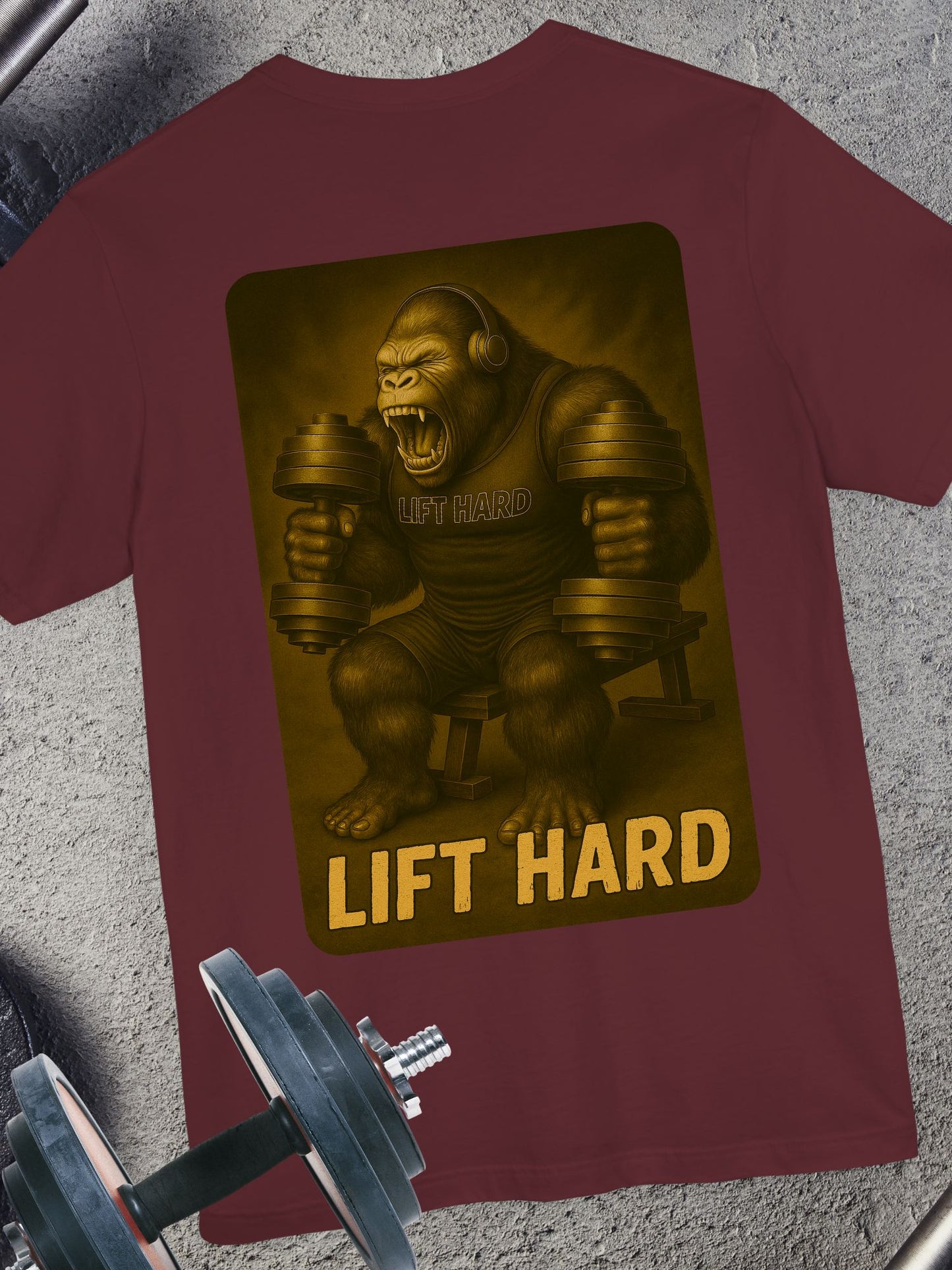 Lift Hard Gorilla Tee, Gym Shirt, Workout T-Shirt, Unisex Short Sleeve Top