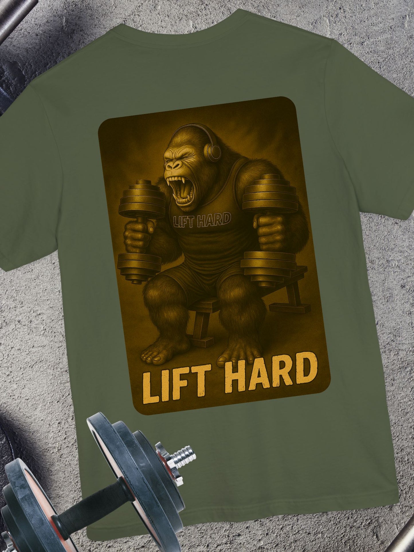 Lift Hard Gorilla Tee, Gym Shirt, Workout T-Shirt, Unisex Short Sleeve Top